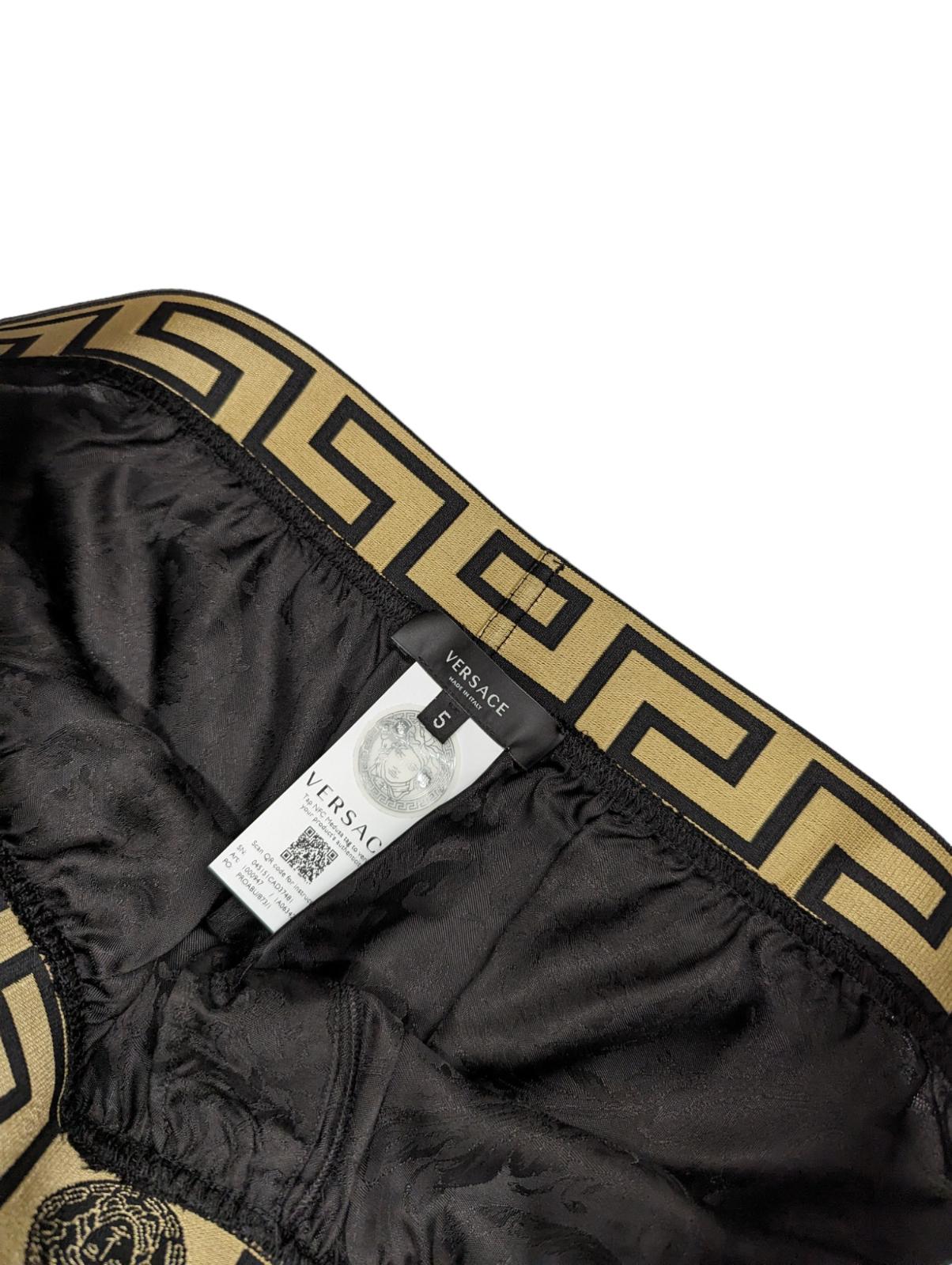 VERSACE Black Loungewear Trousers Floral Detail Elastic Waistband L NEW RRP 570