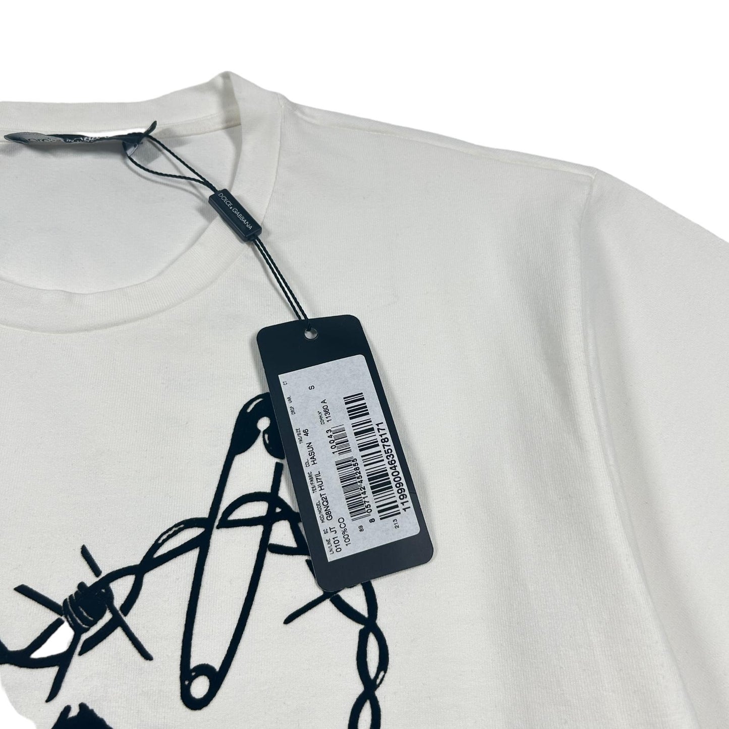 DOLCE & GABBANA White Heavy Cotton GD Heart Logo T-Shirt Size 46 NEW RRP 550