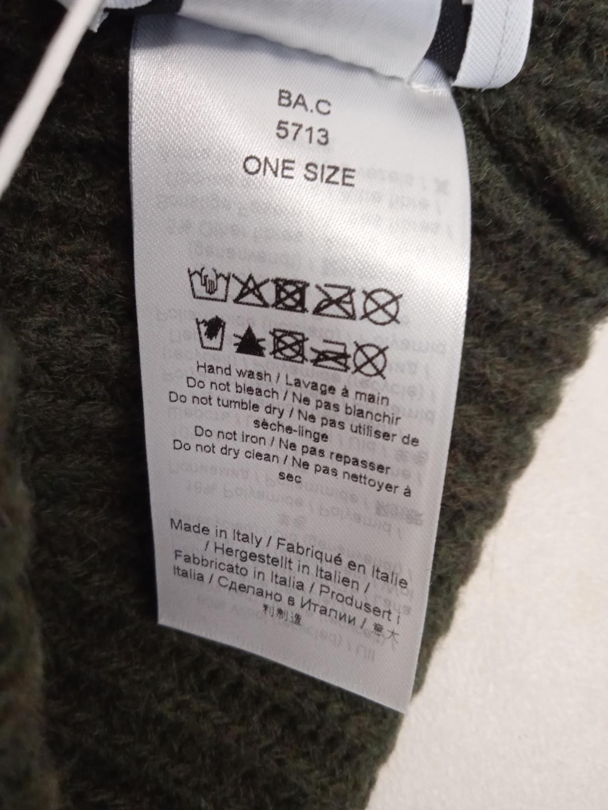 GANNI Beanie Hat A3535 Recycled Wool Blend Knit Kalamata Green OS NEW RRP75