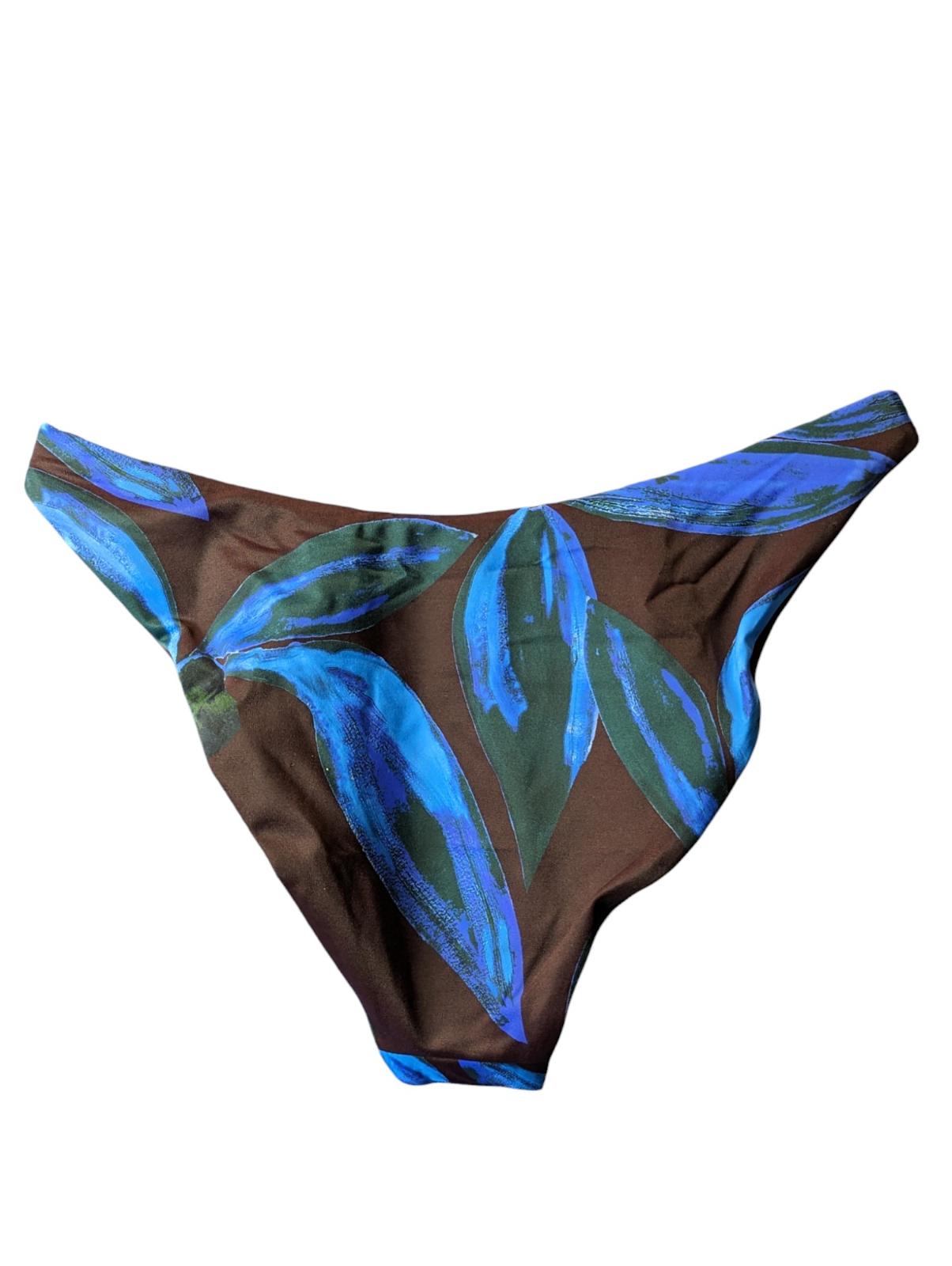 LOUISA BALLOU Multicoloured Bikini Bottoms Scoop Blue Leaf Detail M NEW RRP 80