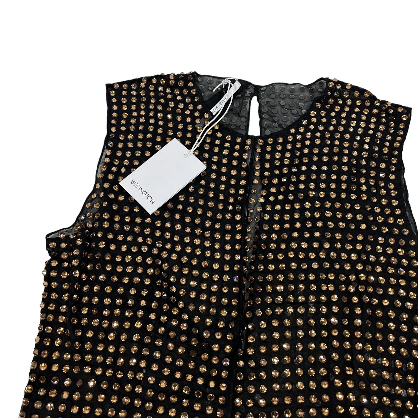 16ARLINGTON Botley Cutout Crystal-embellished Top Size 8 NEW RRP 1250