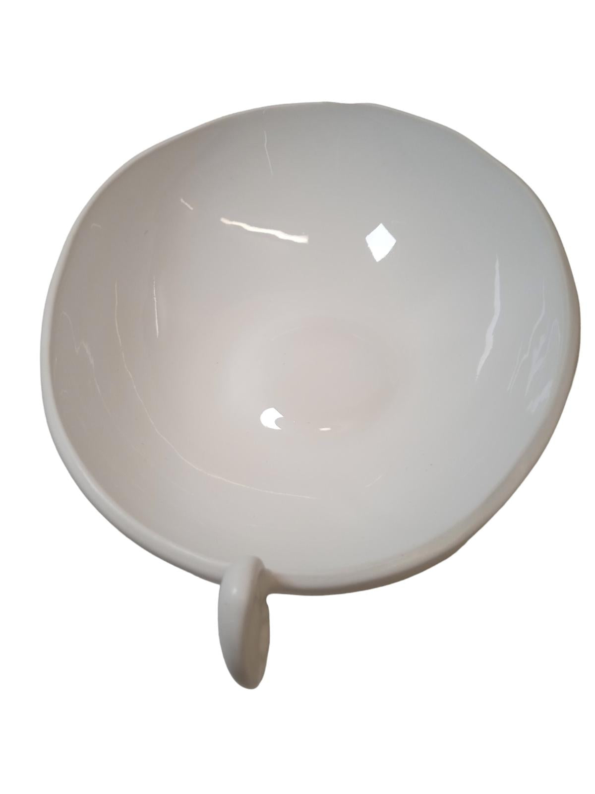 ANISSA KERMICHE White Noise Ear Bowl Earthenware Small 16 x 24 cm NEW RRP130