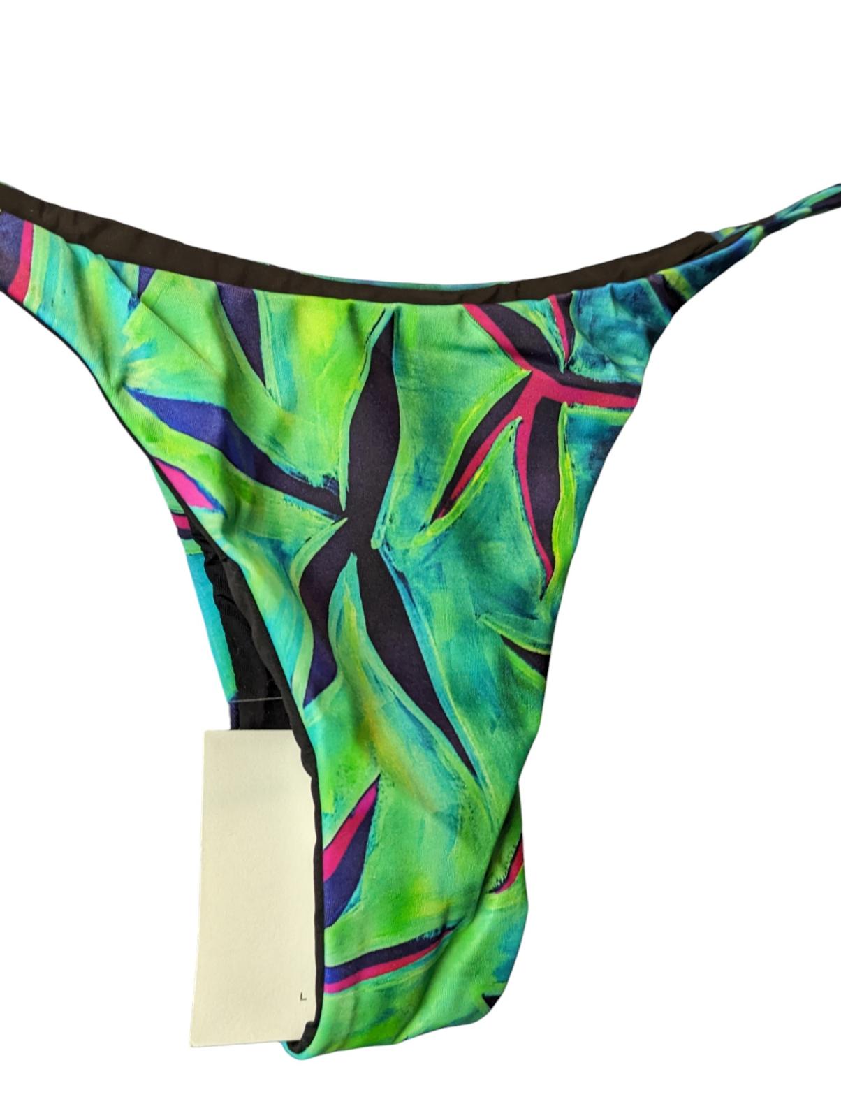 LOUISA BALLOU Multicoloured Green Blue Bikini Bottoms Starfish Size L NEW RRP 95