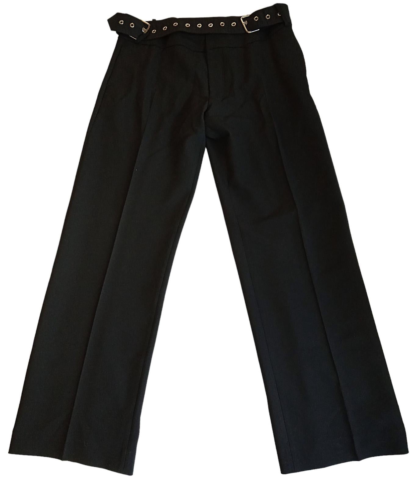 MAXIMILIAN DAVIS Stone Belted Trousers Straight Loose Men's Black M NEW RRP680