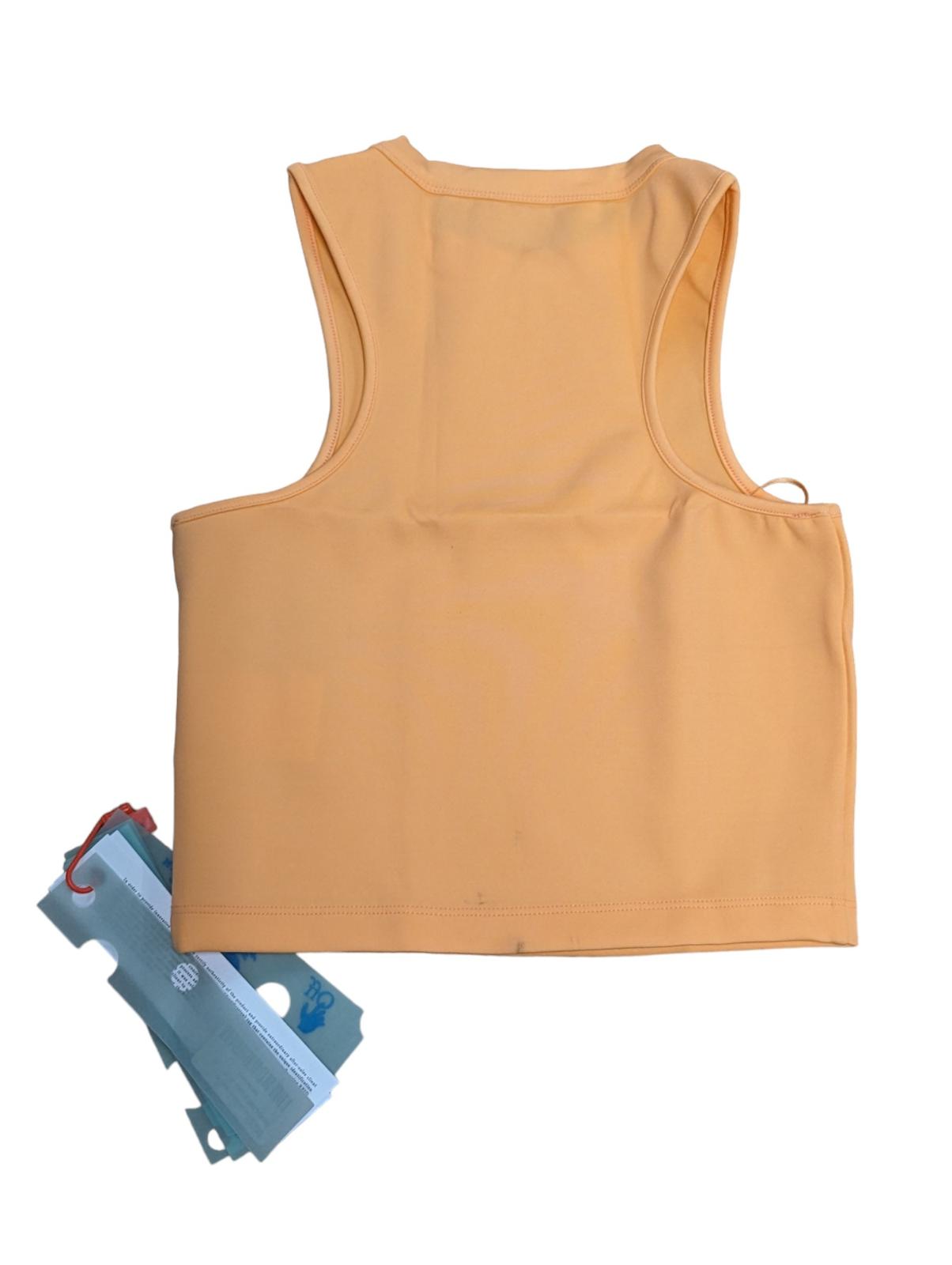 OFF-WHITE Orange Vest Rowing Top Tank Crew Front Logo Jersey UK12 NEW RRP 360