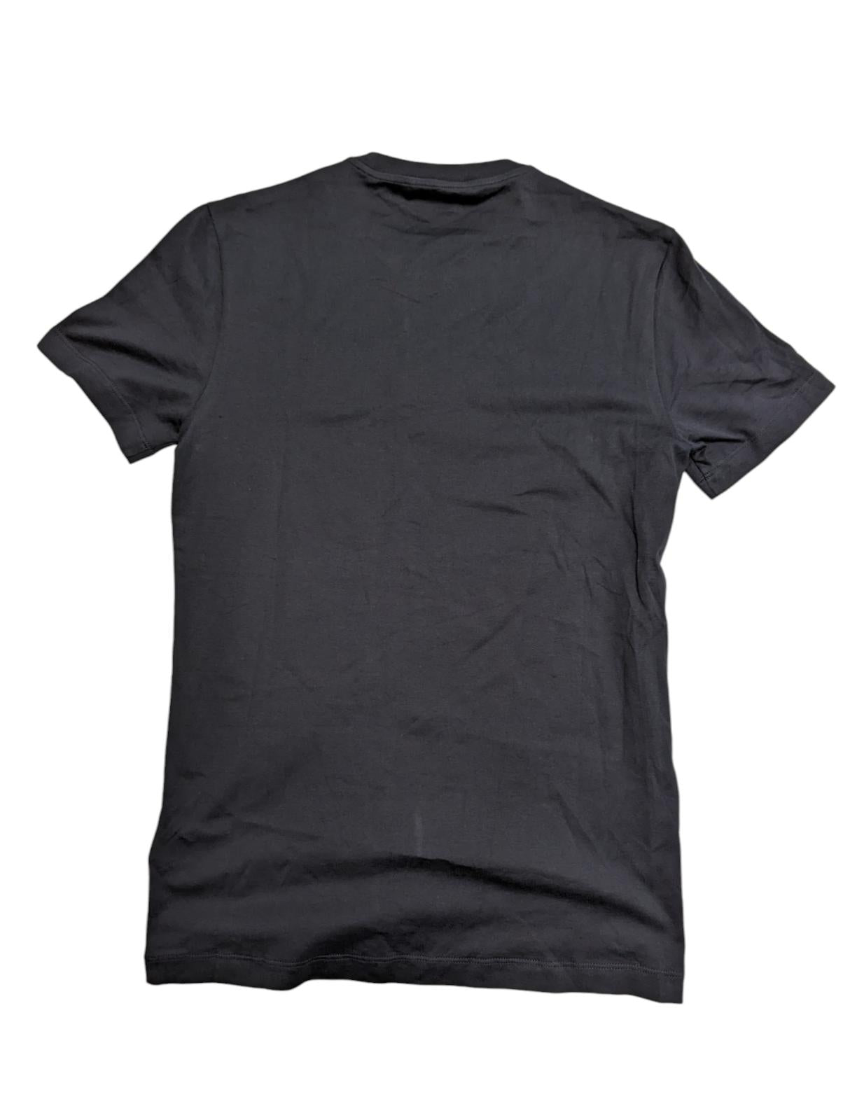 VERSACE Graphic Navy Blue Short Sleeve Colour Pattern Letter Tee XS NEW RRP 260