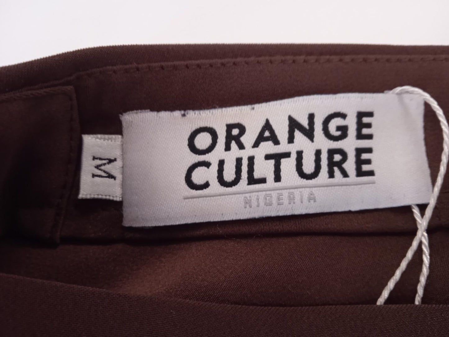 ORANGE CULTURE Men's Brown Crepe Low Love Crochet Trim Trousers Size M NEW