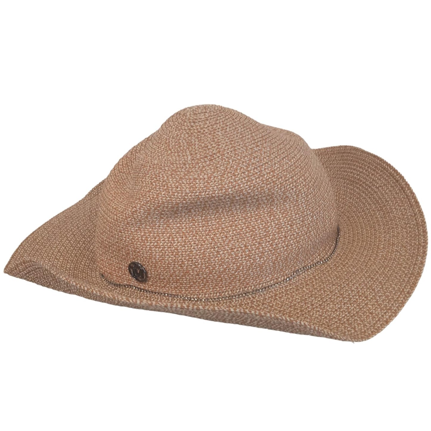 MASION MICHEL Ladies Camel Brown Straw Virgine Hat Size M NEW RRP395