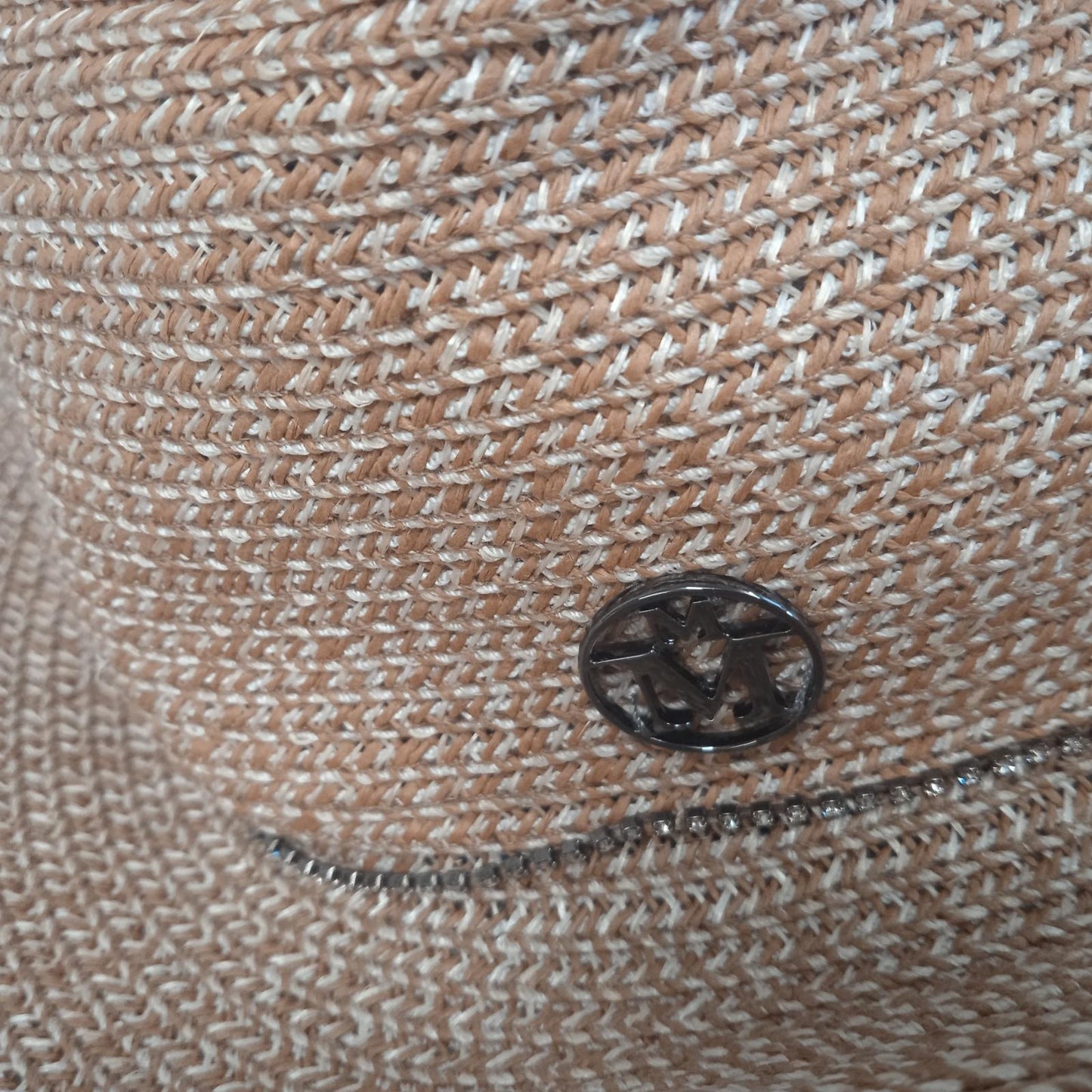 MASION MICHEL Ladies Camel Brown Straw Virgine Hat Size M NEW RRP395
