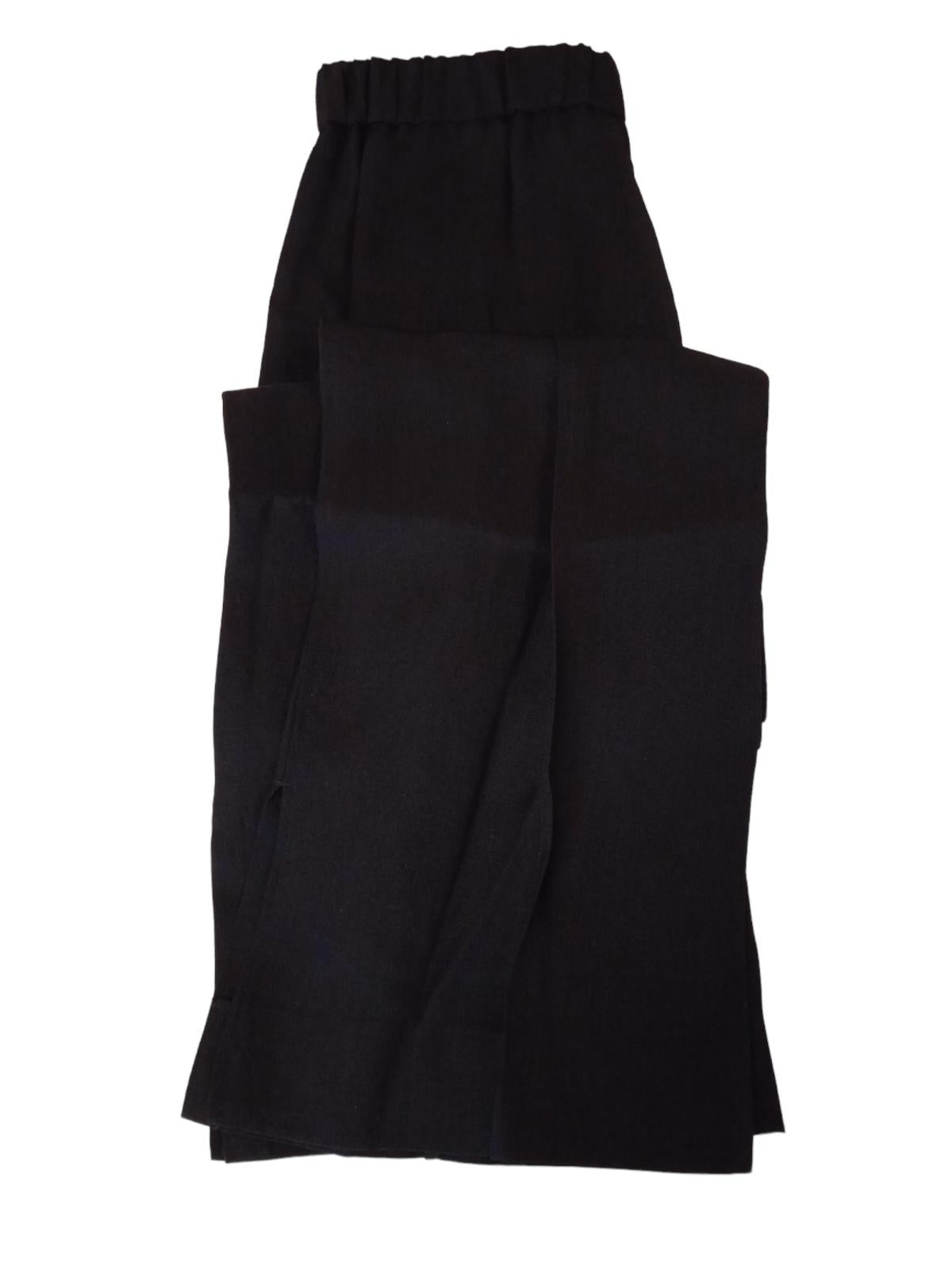 JIL SANDER Ladies Black Silk Blend Wide-Leg Side Split Trousers EU36 UK10 NEW