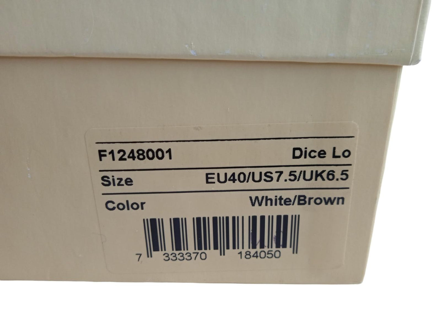 AXEL ARIGATO Men's White & Brown Dice Lo Distressed Trainers UK6.5 RRP205 NEW