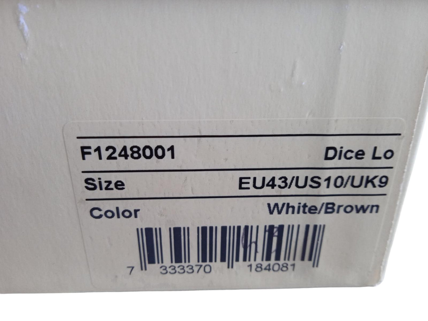 AXEL ARIGATO Men's White & Brown Dice Lo Distressed Trainers UK9 RRP205 NEW