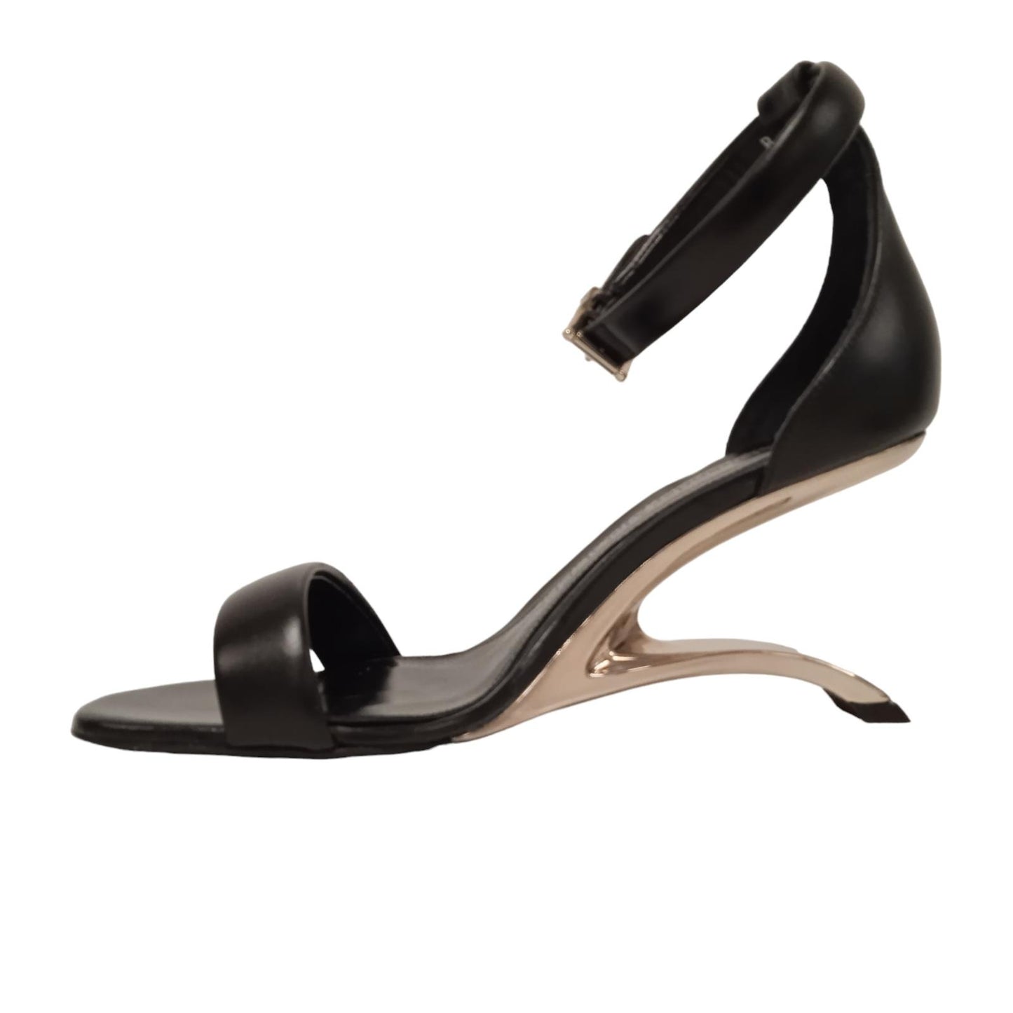 ALEXANDER MCQUEEN Ladies Black & Silver Leather Court Shoes EU36 UK3 RRP790 NEW
