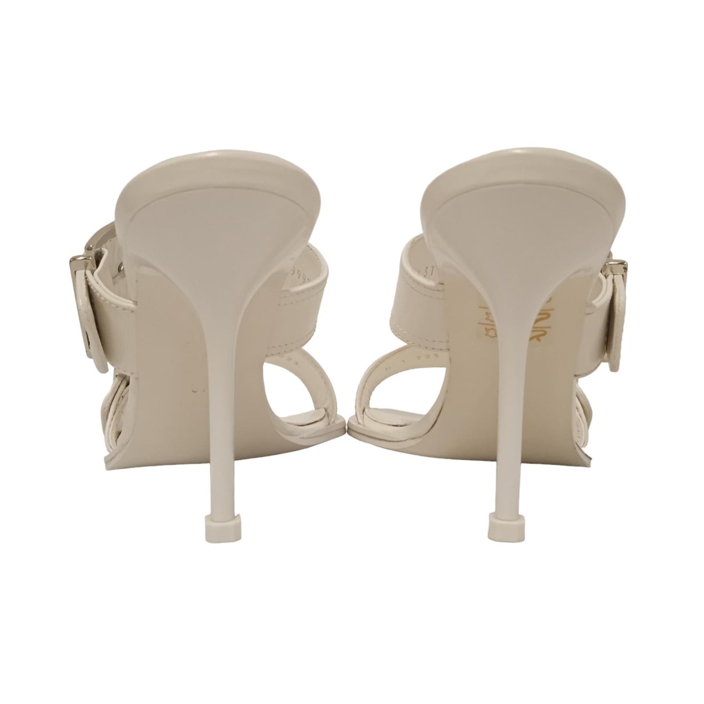 ALEXANDER MCQUEEN Ladies Off White Leather Mule Sandals EU37.5 UK4.5 RRP790 NEW