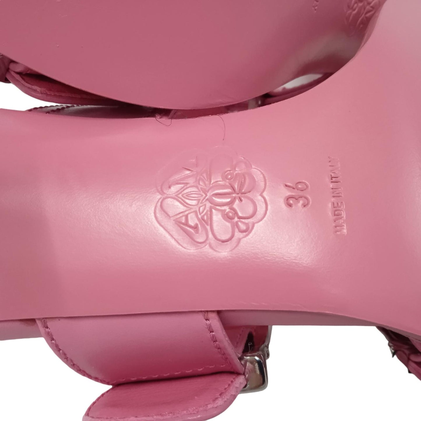ALEXANDER MCQUEEN Ladies Pink Leather Strappy Mule Sandals EU36 UK3 RRP790 NEW