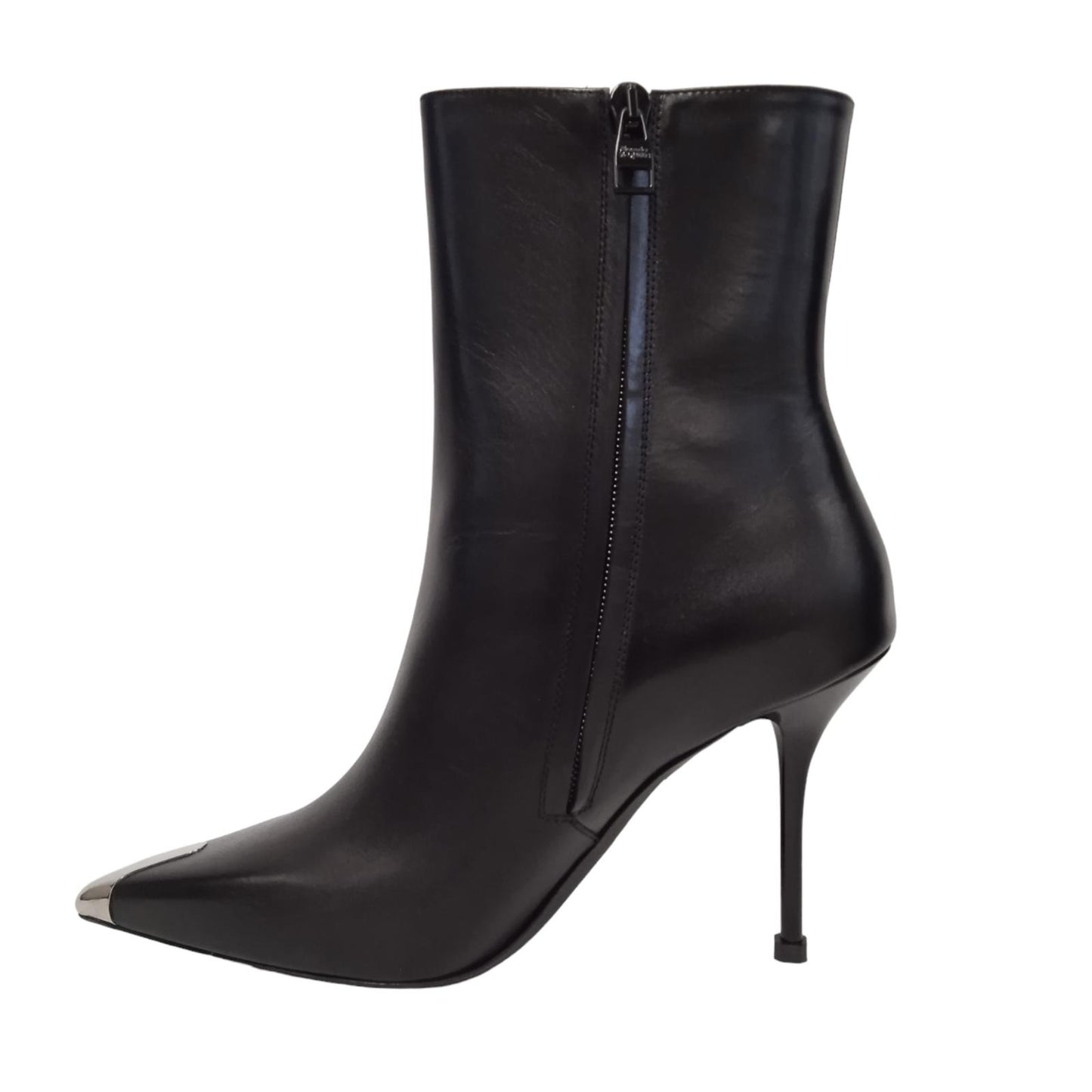 ALEXANDER MCQUEEN Ladies Black Leather Punk Ankle Boots EU38.5 UK5.5 RRP790 NEW