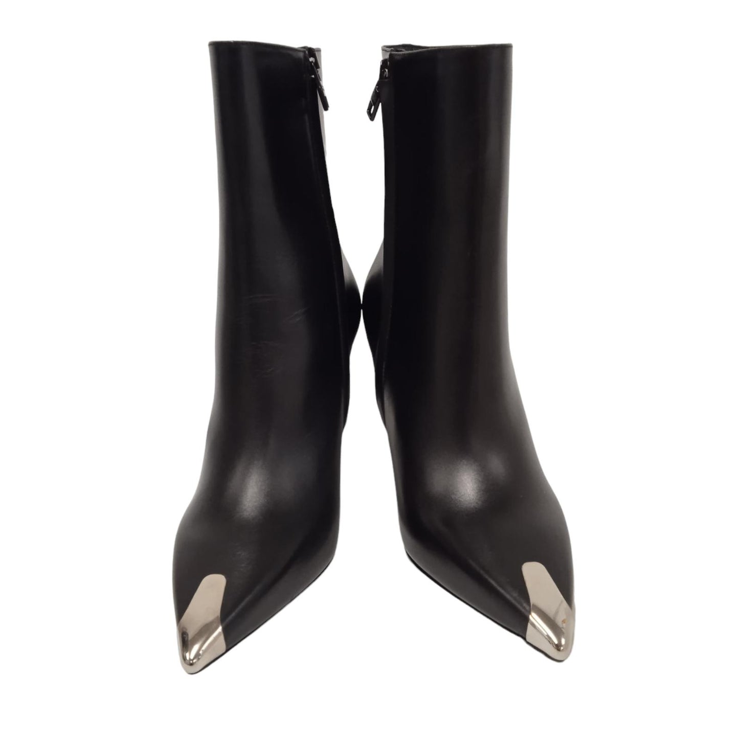 ALEXANDER MCQUEEN Ladies Black Leather Punk Ankle Boots EU38.5 UK5.5 RRP790 NEW