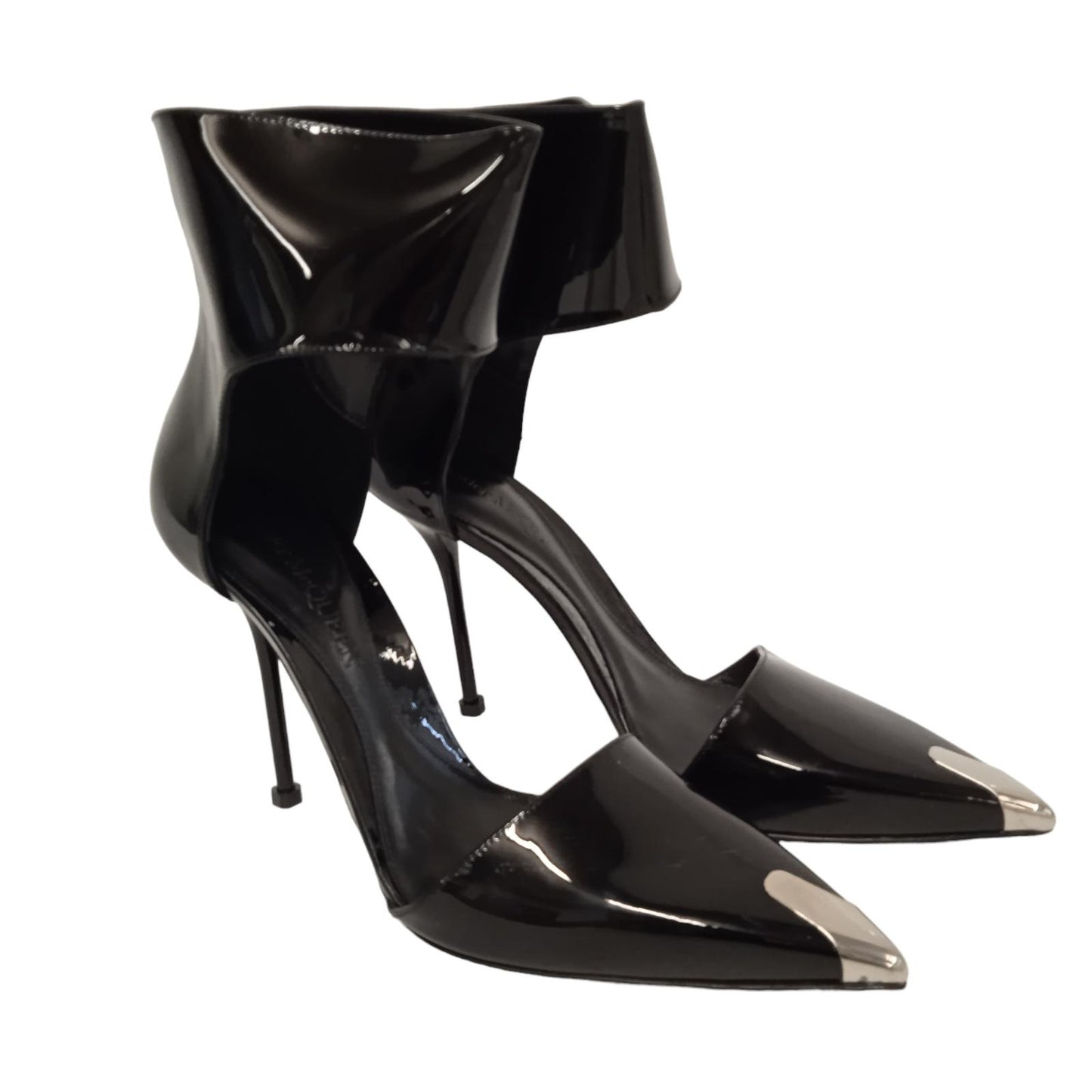 ALEXANDER MCQUEEN Ladies Black Patent Leather Punk Pumps EU41 UK8 RRP690 NEW