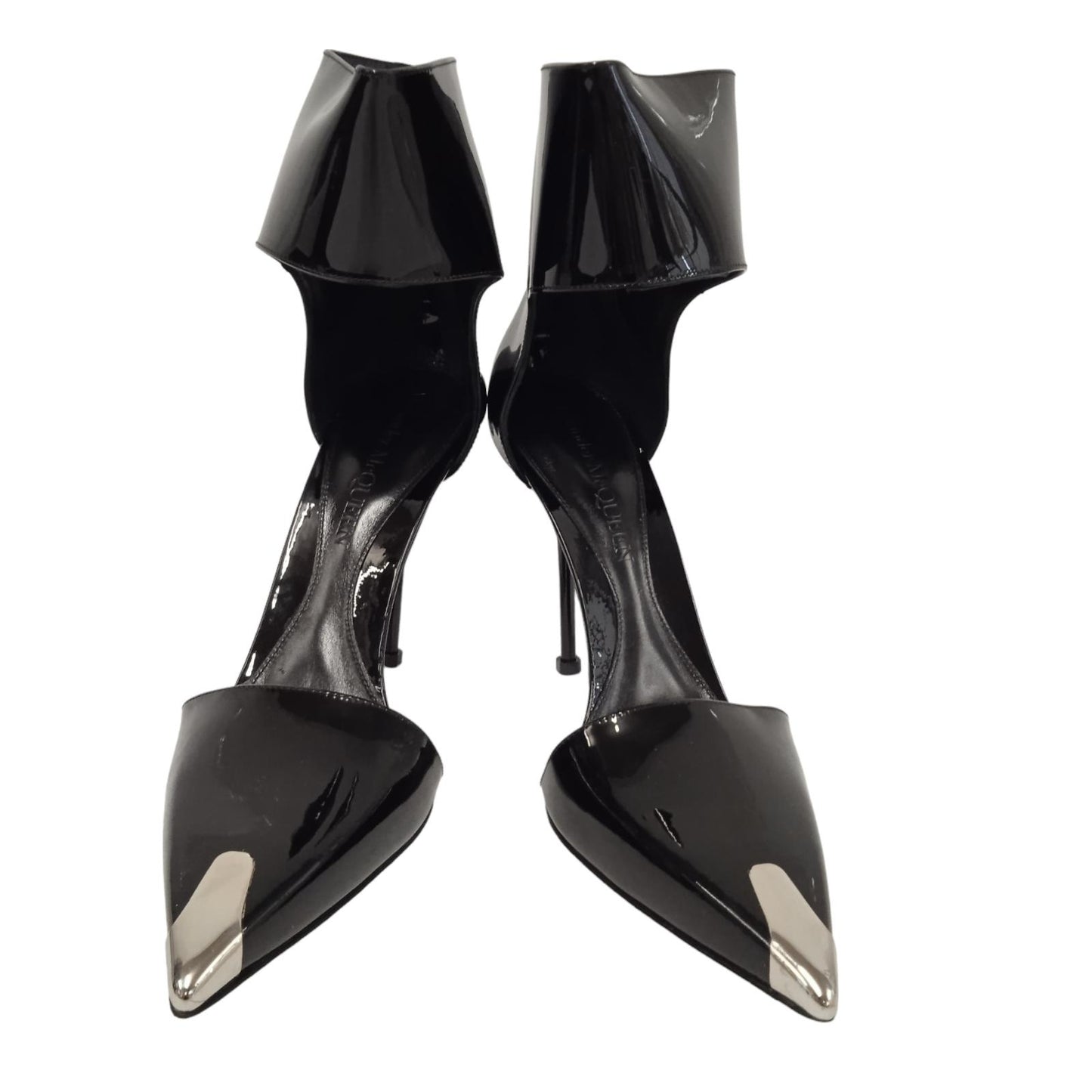 ALEXANDER MCQUEEN Ladies Black Patent Leather Punk Pumps EU41 UK8 RRP690 NEW