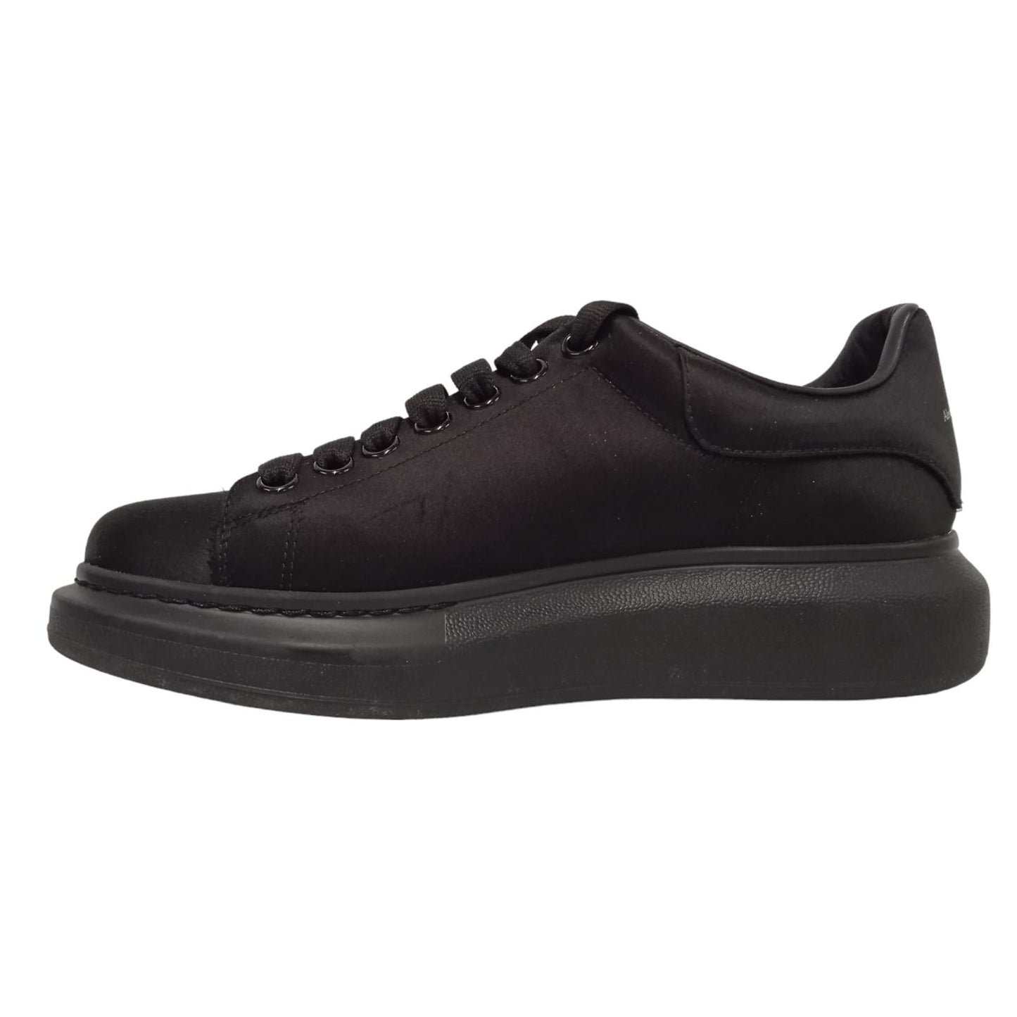 ALEXANDER MCQUEEN Ladies Black Silk Satin Low Top Sneakers EU39 UK6 RRP490 NEW