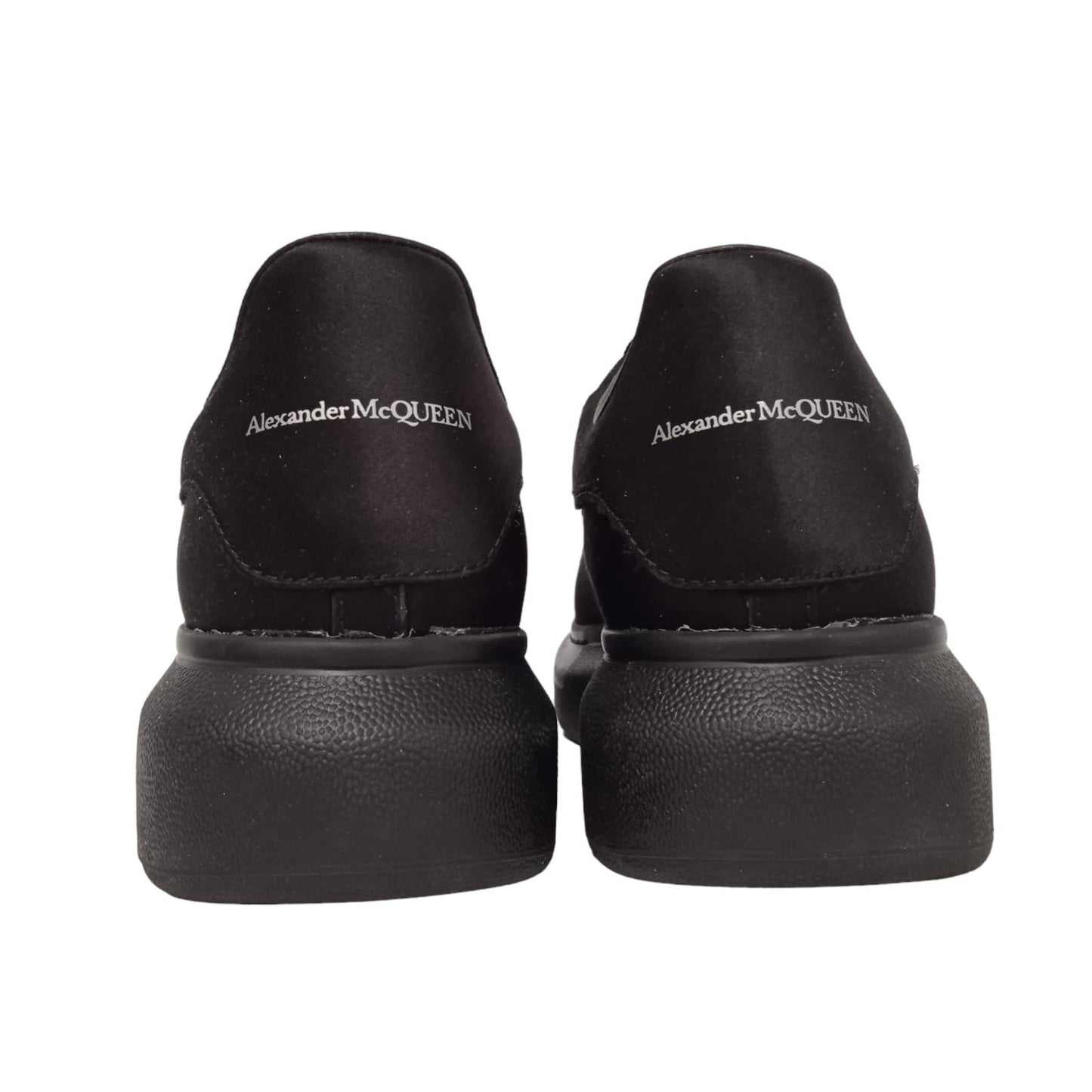 ALEXANDER MCQUEEN Ladies Black Silk Satin Low Top Sneakers EU39 UK6 RRP490 NEW
