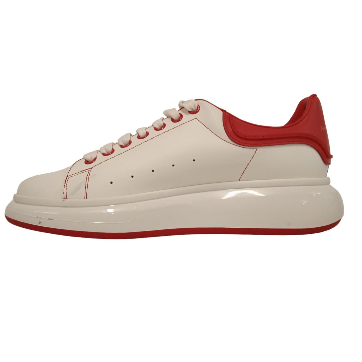 ALEXANDER MCQUEEN Men's Red & White Leather Larry Sneakers EU44 UK10 RRP590 NEW