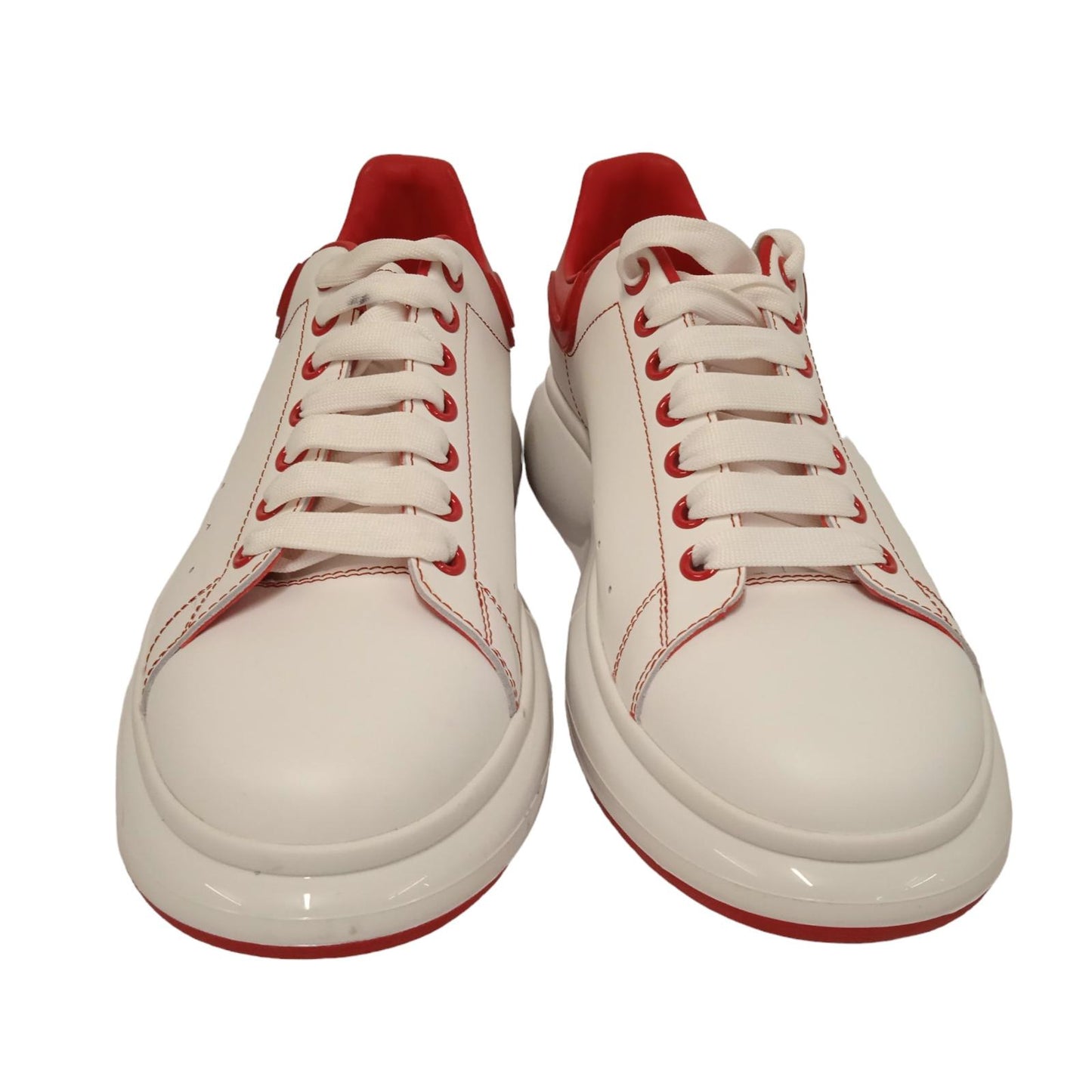 ALEXANDER MCQUEEN Men's Red & White Leather Larry Sneakers EU44 UK10 RRP590 NEW