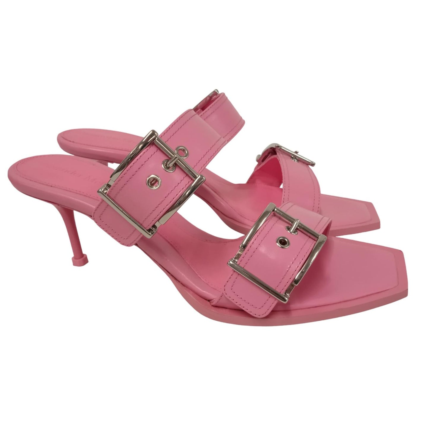ALEXANDER MCQUEEN Ladies Pink Leather Strappy Mule Sandals EU41 UK8 RRP790 NEW