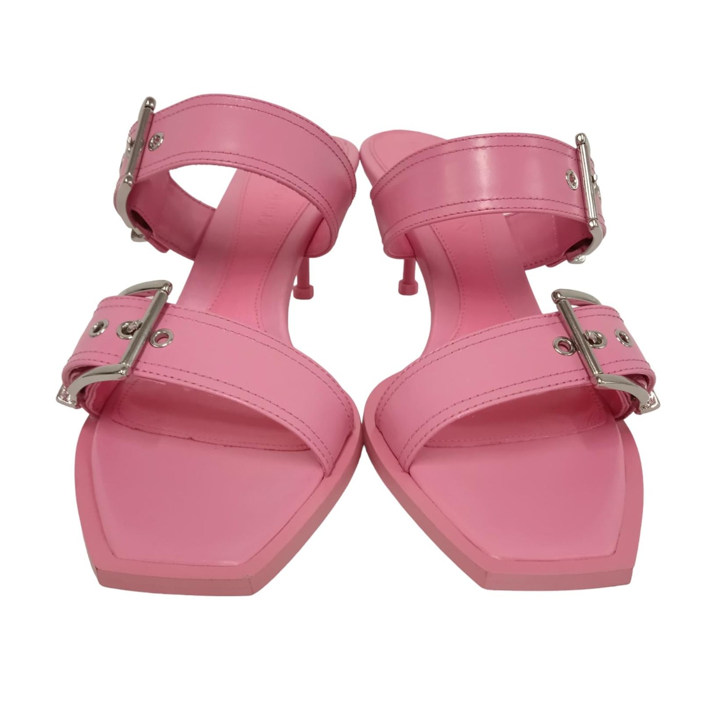 ALEXANDER MCQUEEN Ladies Pink Leather Strappy Mule Sandals EU41 UK8 RRP790 NEW