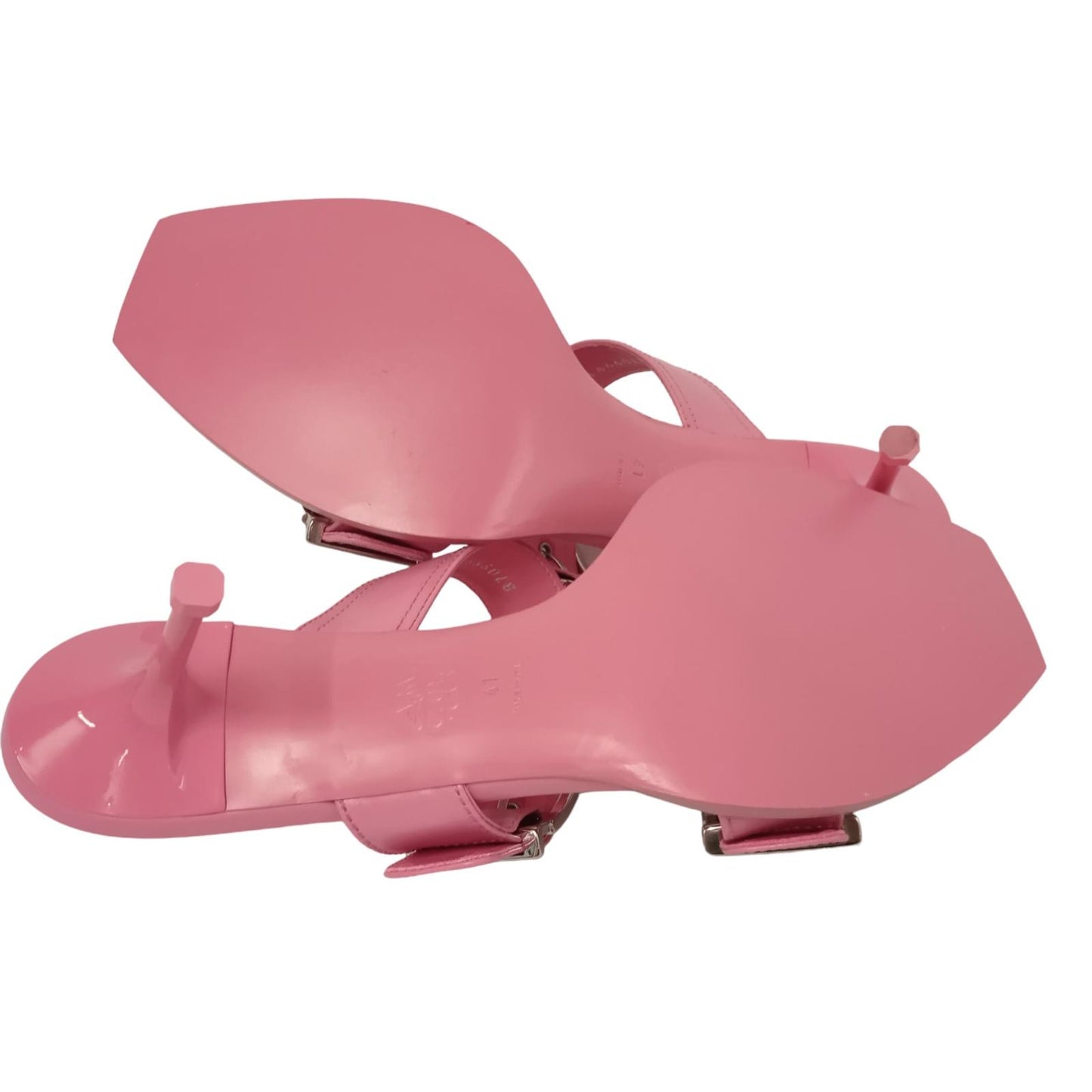 ALEXANDER MCQUEEN Ladies Pink Leather Strappy Mule Sandals EU41 UK8 RRP790 NEW