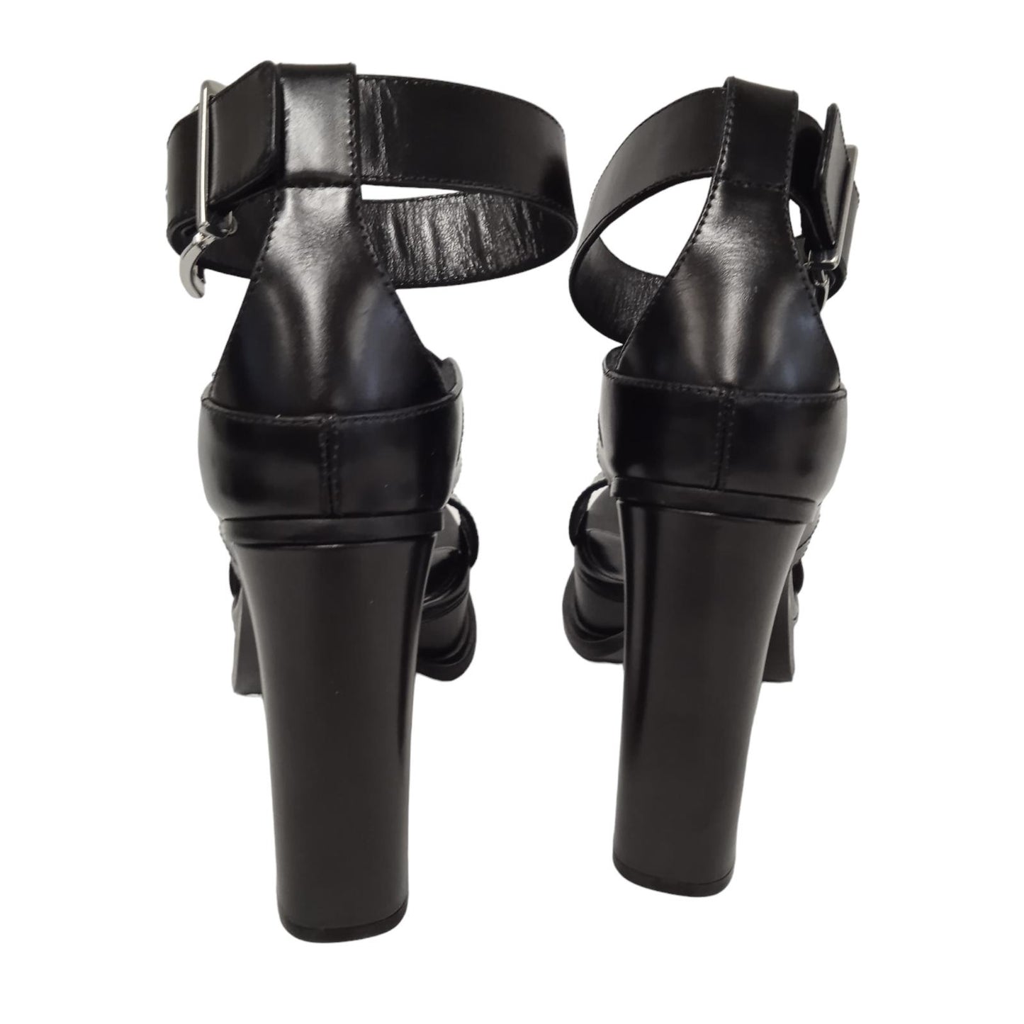 ALEXANDER MCQUEEN Ladies Black Leather Buckle Sandals EU41 UK8 RRP990 NEW