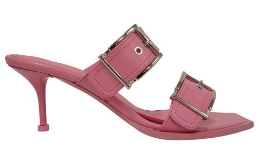 ALEXANDER MCQUEEN Ladies Pink Leather Mule Sandals EU39.5 UK6.5 RRP790 NEW