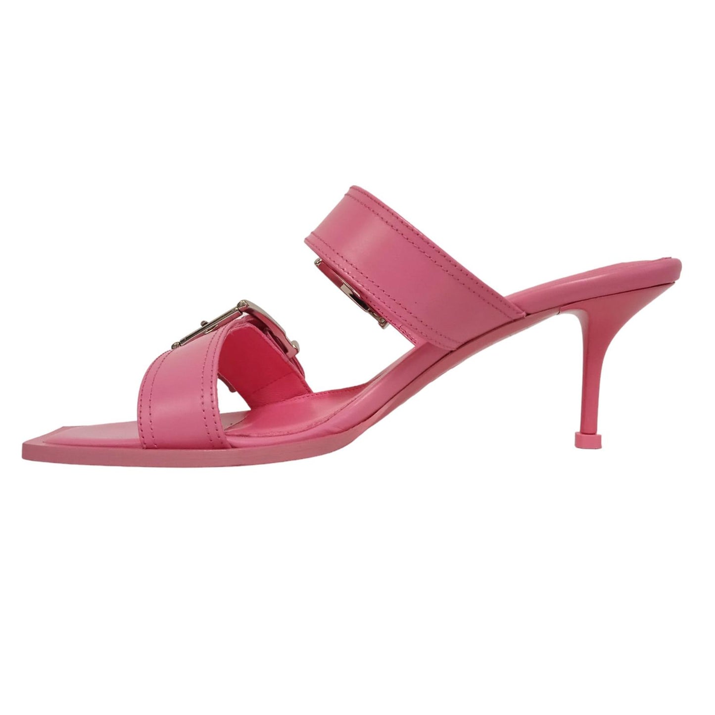 ALEXANDER MCQUEEN Ladies Pink Leather Mule Sandals EU39.5 UK6.5 RRP790 NEW