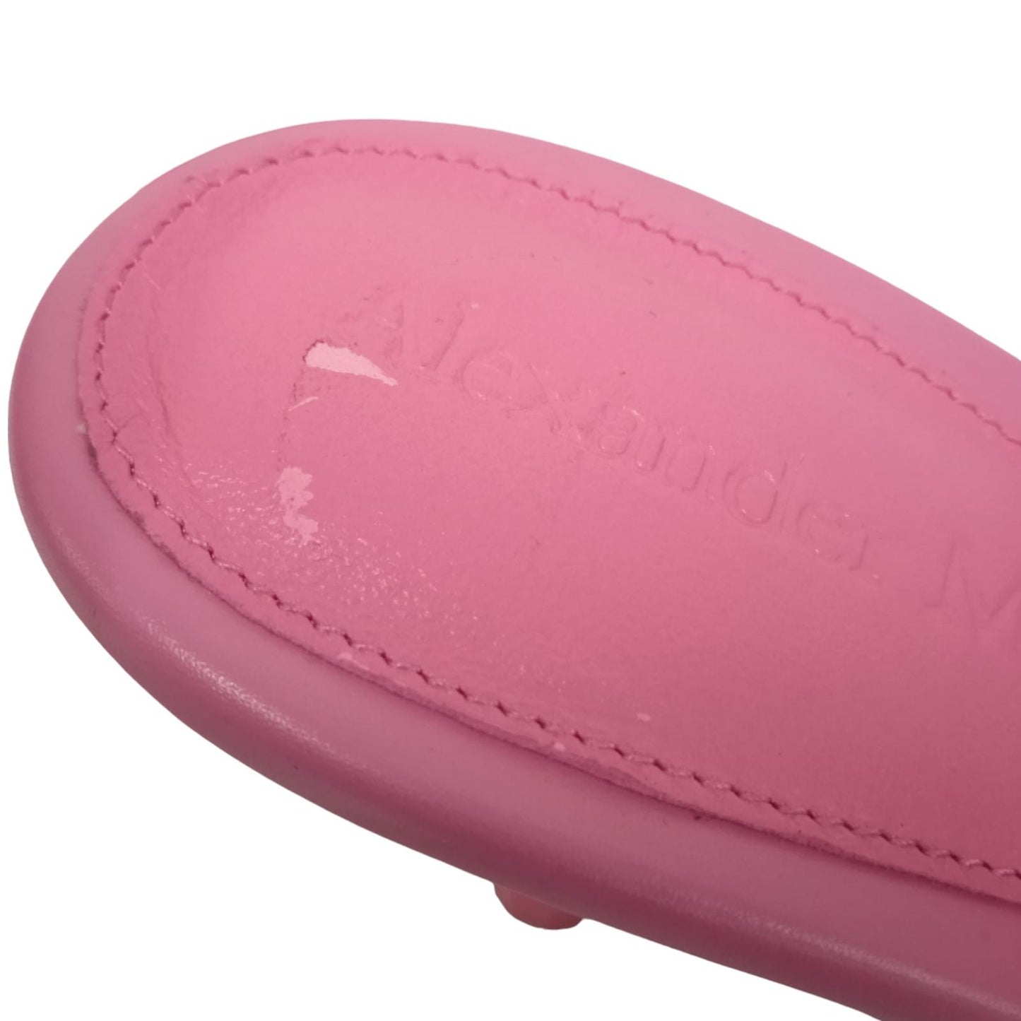 ALEXANDER MCQUEEN Ladies Pink Leather Mule Sandals EU39.5 UK6.5 RRP790 NEW