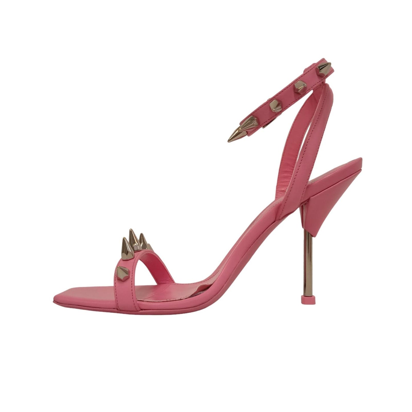 ALEXANDER MCQUEEN Ladies Pink Leather Spike Sandals EU38.5 UK5.5 RRP690 NEW