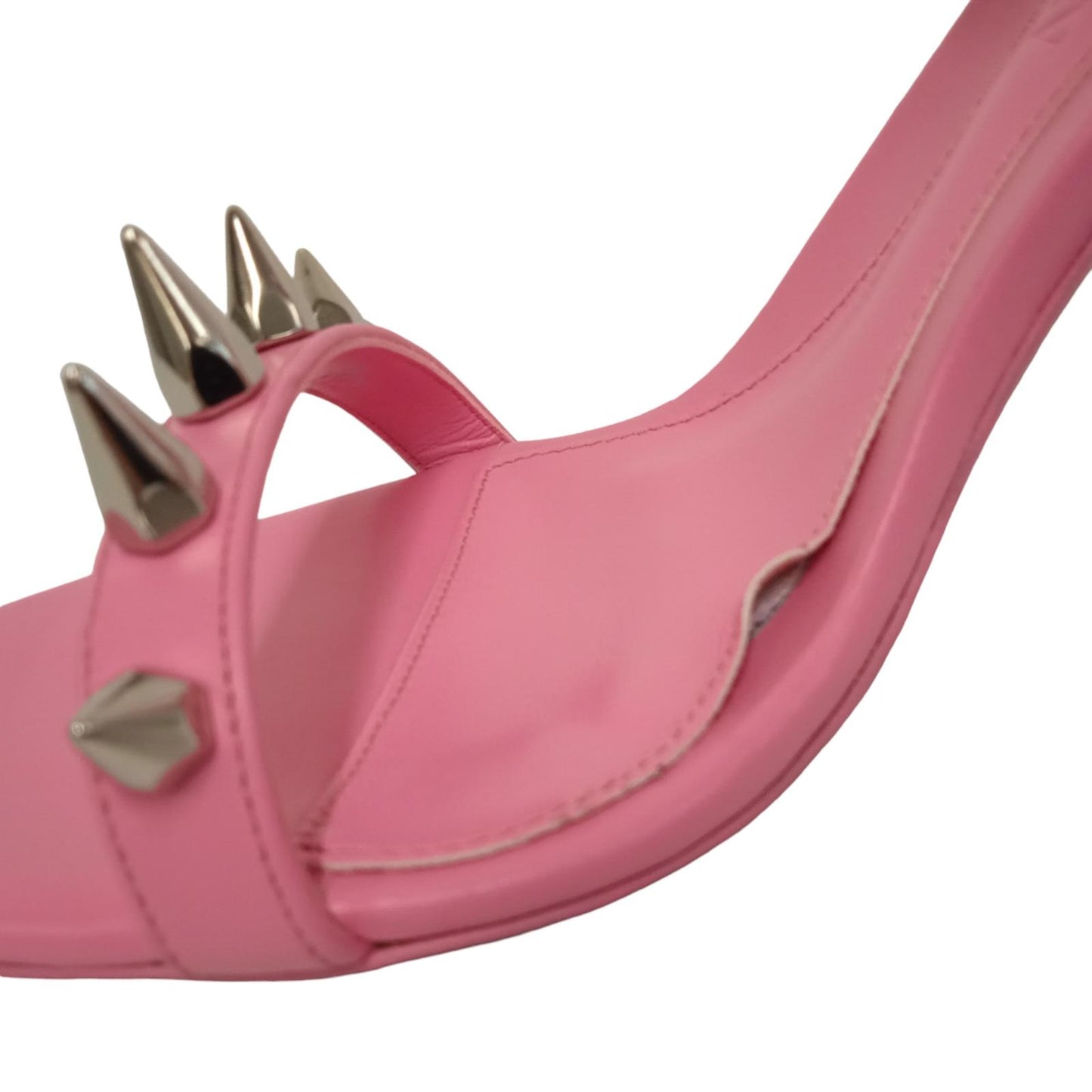ALEXANDER MCQUEEN Ladies Pink Leather Spike Sandals EU38.5 UK5.5 RRP690 NEW