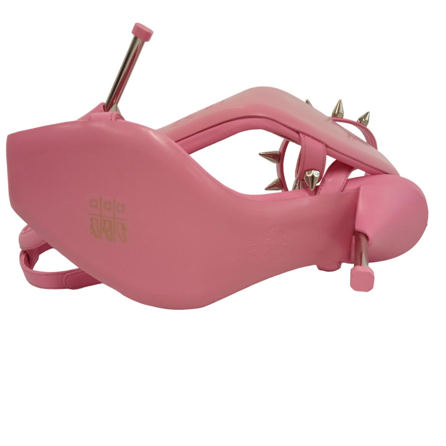 ALEXANDER MCQUEEN Ladies Pink Leather Spike Sandals EU38.5 UK5.5 RRP690 NEW