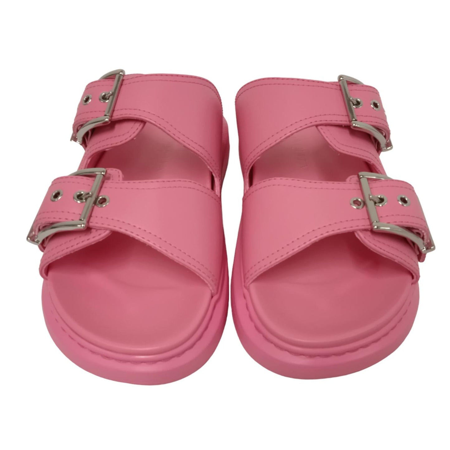 ALEXANDER MCQUEEN Ladies Pink Leather Flat Sandals EU40 UK7 RRP550 NEW