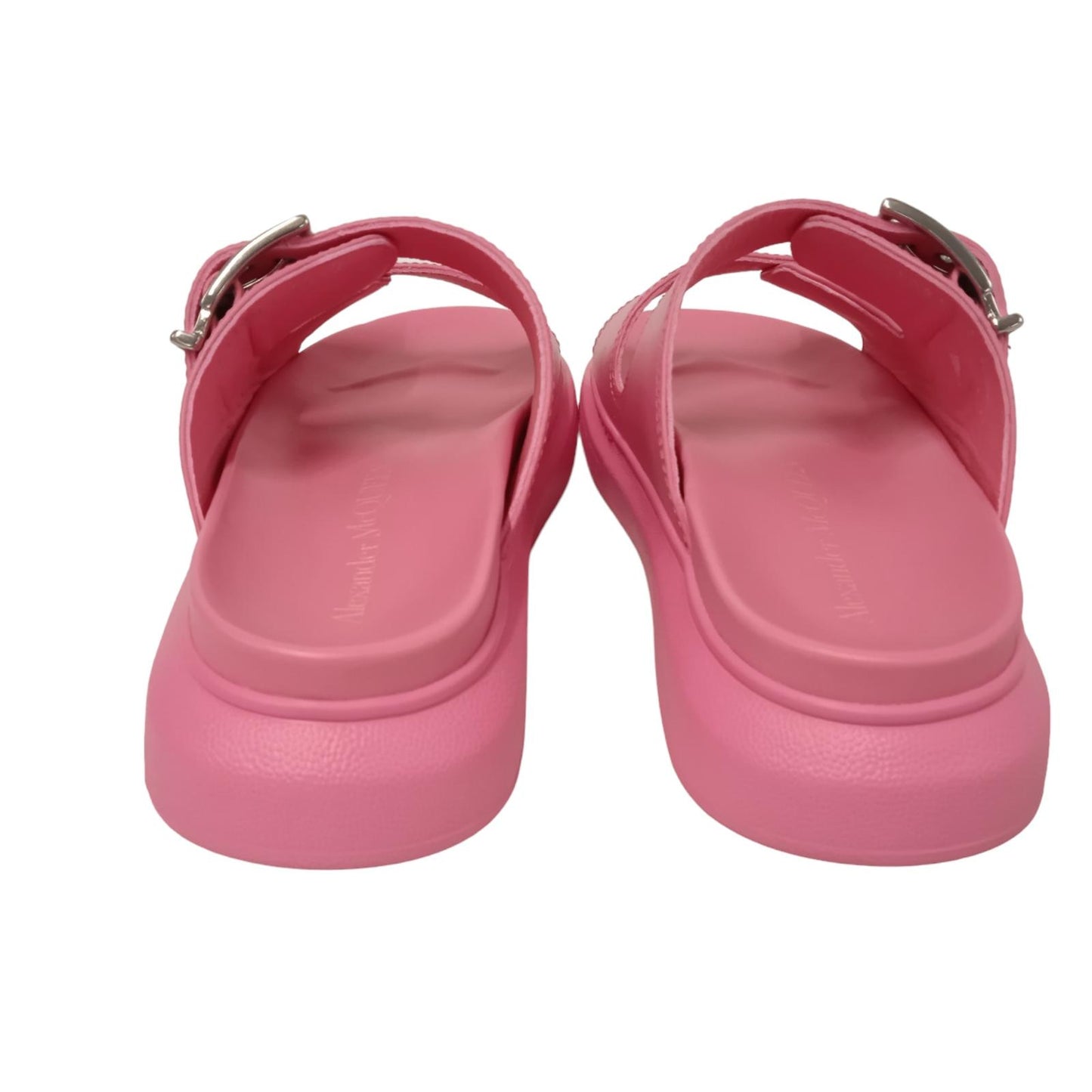 ALEXANDER MCQUEEN Ladies Pink Leather Flat Sandals EU40 UK7 RRP550 NEW