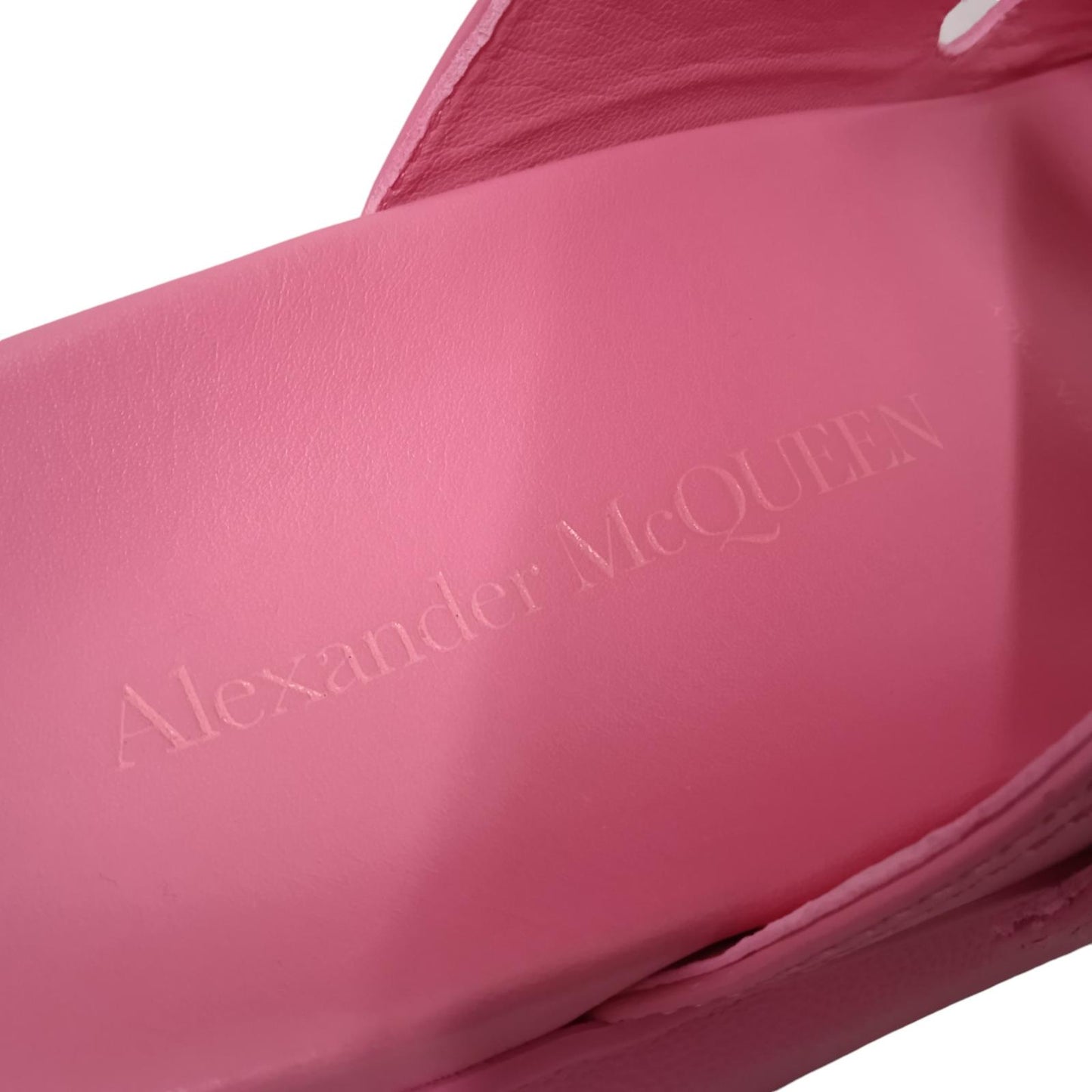ALEXANDER MCQUEEN Ladies Pink Leather Flat Sandals EU40 UK7 RRP550 NEW