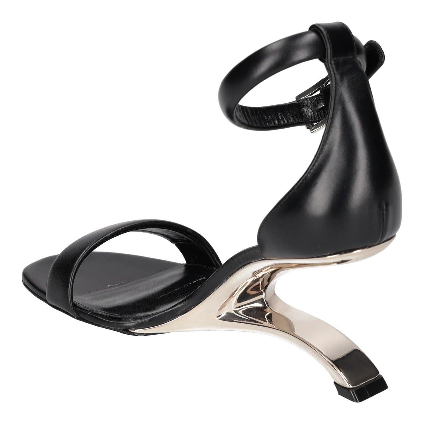 ALEXANDER MCQUEEN Black Runway Heeled Leather Sandal Size UK5 EU38 NEW RRP 790