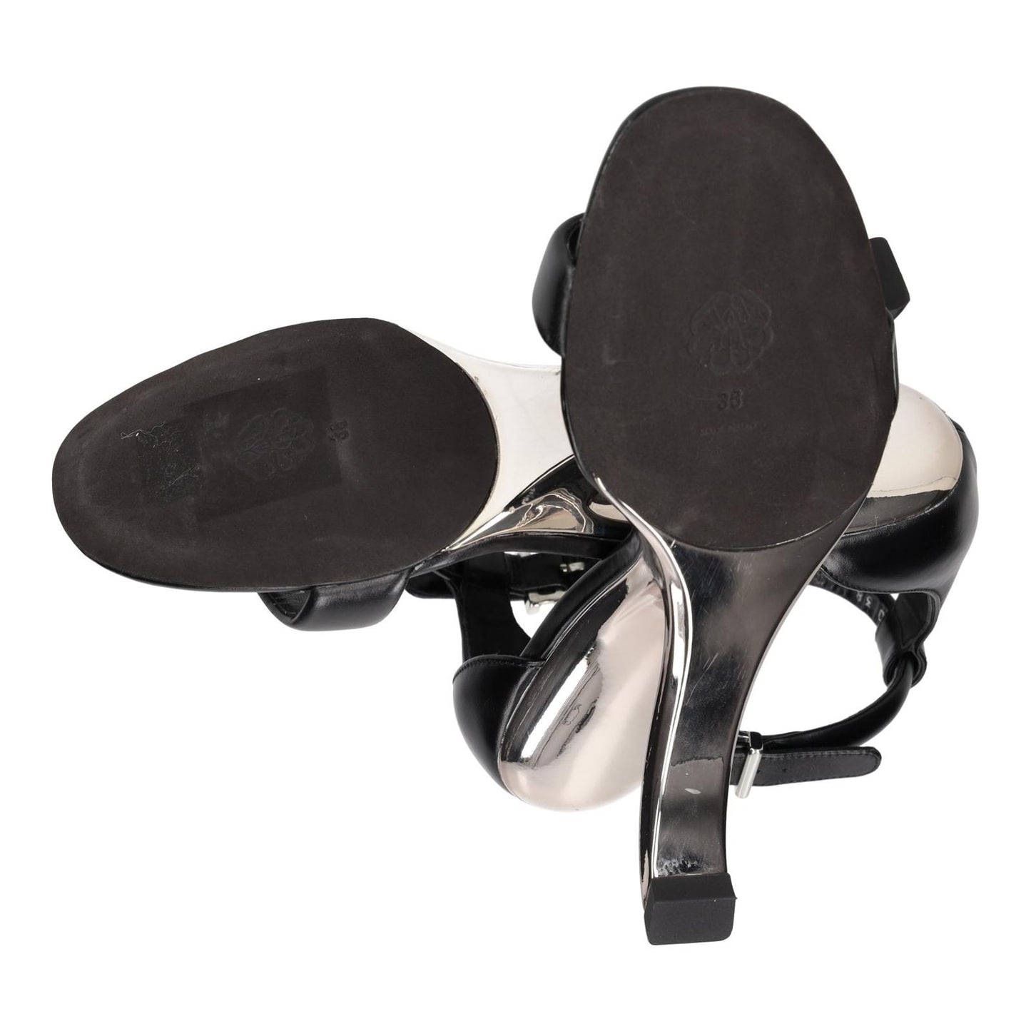 ALEXANDER MCQUEEN Black Runway Heeled Leather Sandal Size UK5 EU38 NEW RRP 790
