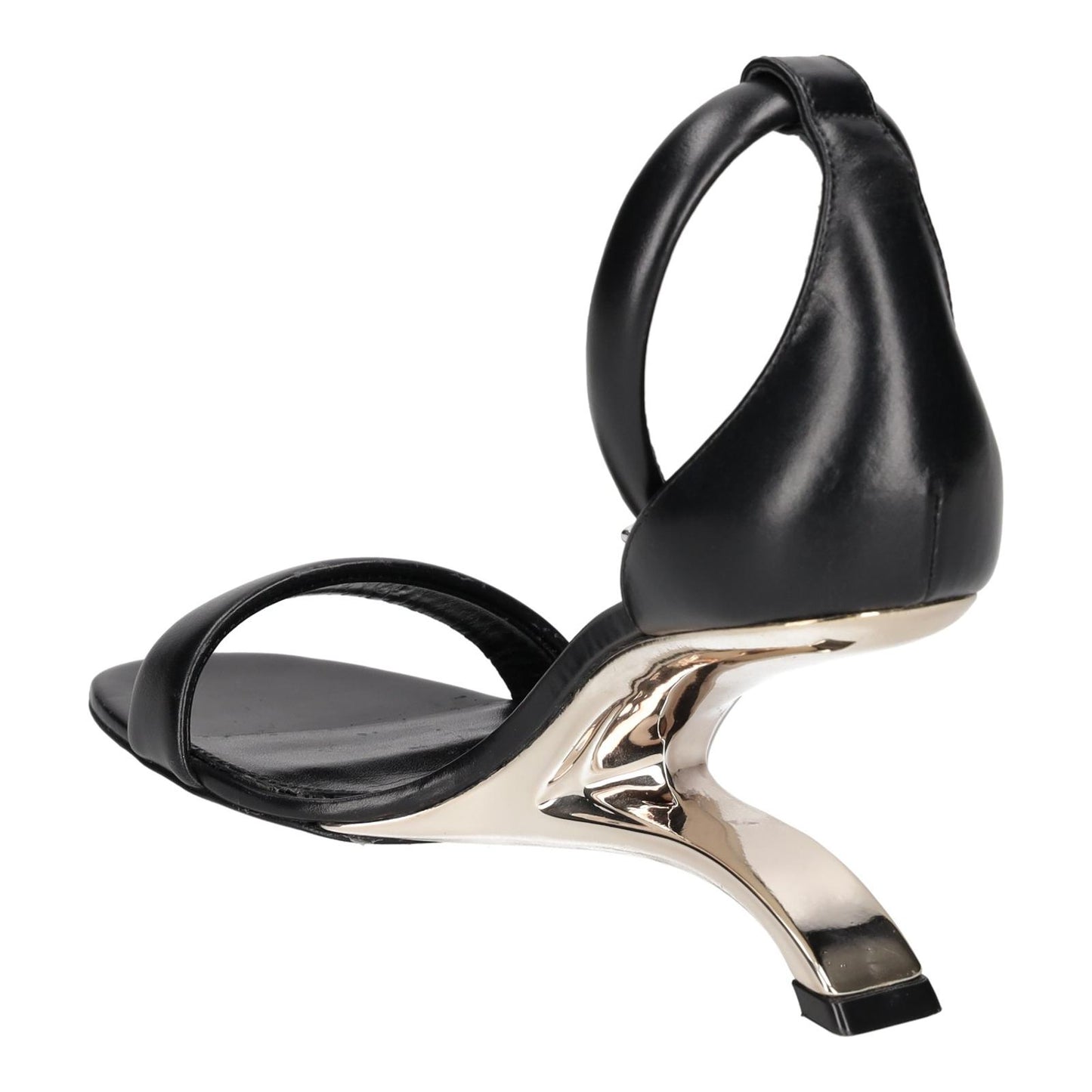 ALEXANDER MCQUEEN Black Runway Heeled Leather Sandal Size UK4 EU37 NEW RRP 790