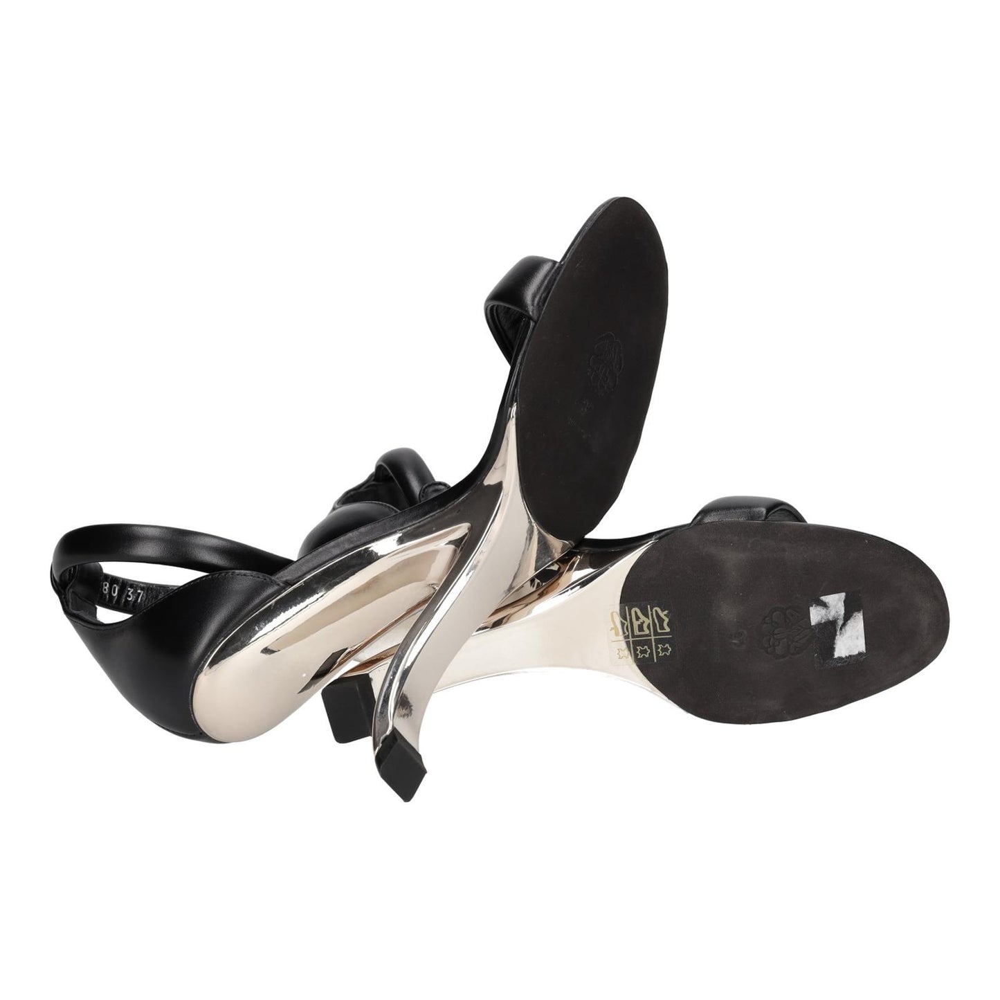 ALEXANDER MCQUEEN Black Runway Heeled Leather Sandal Size UK4 EU37 NEW RRP 790