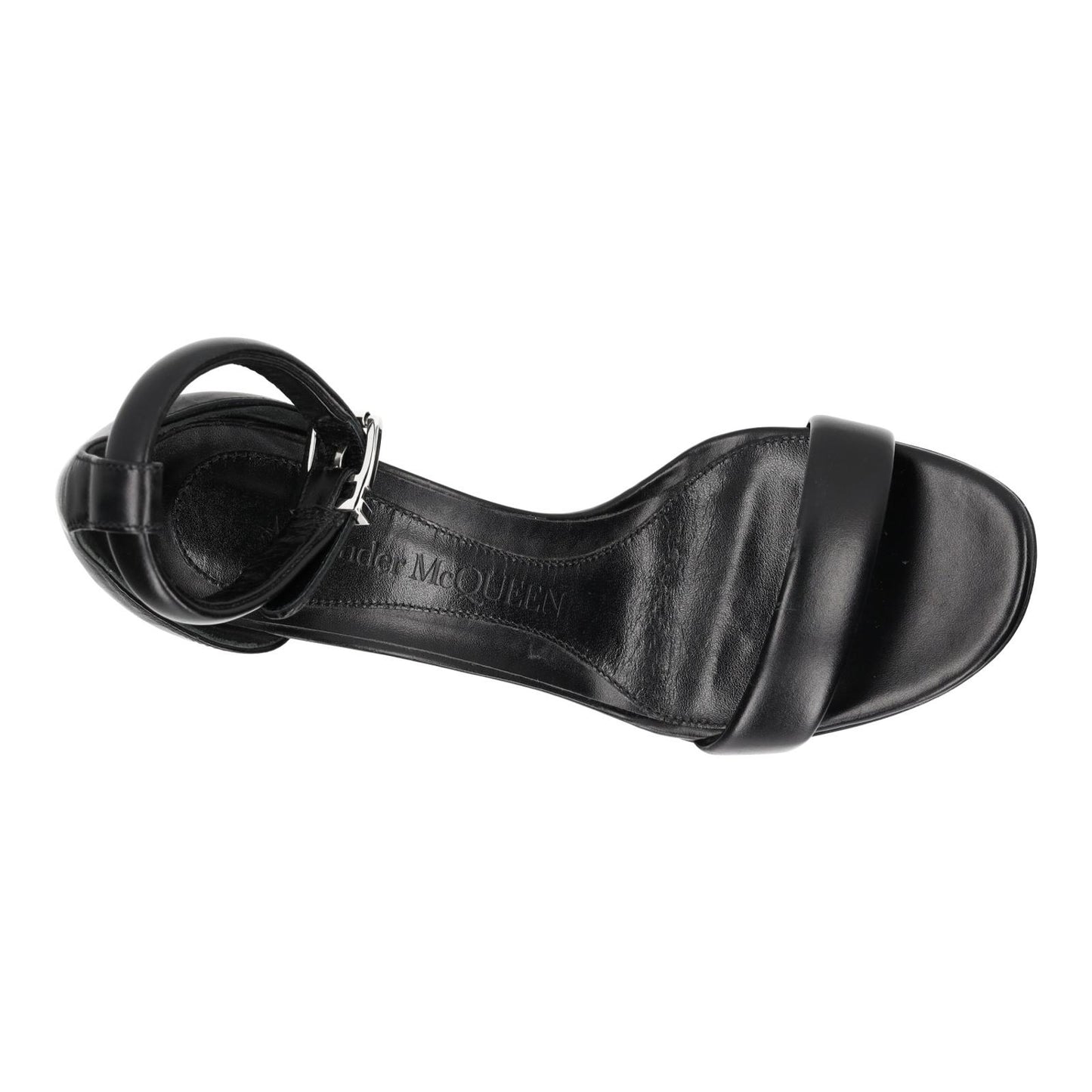 ALEXANDER MCQUEEN Black Runway Heeled Leather Sandal Size UK4 EU37 NEW RRP 790