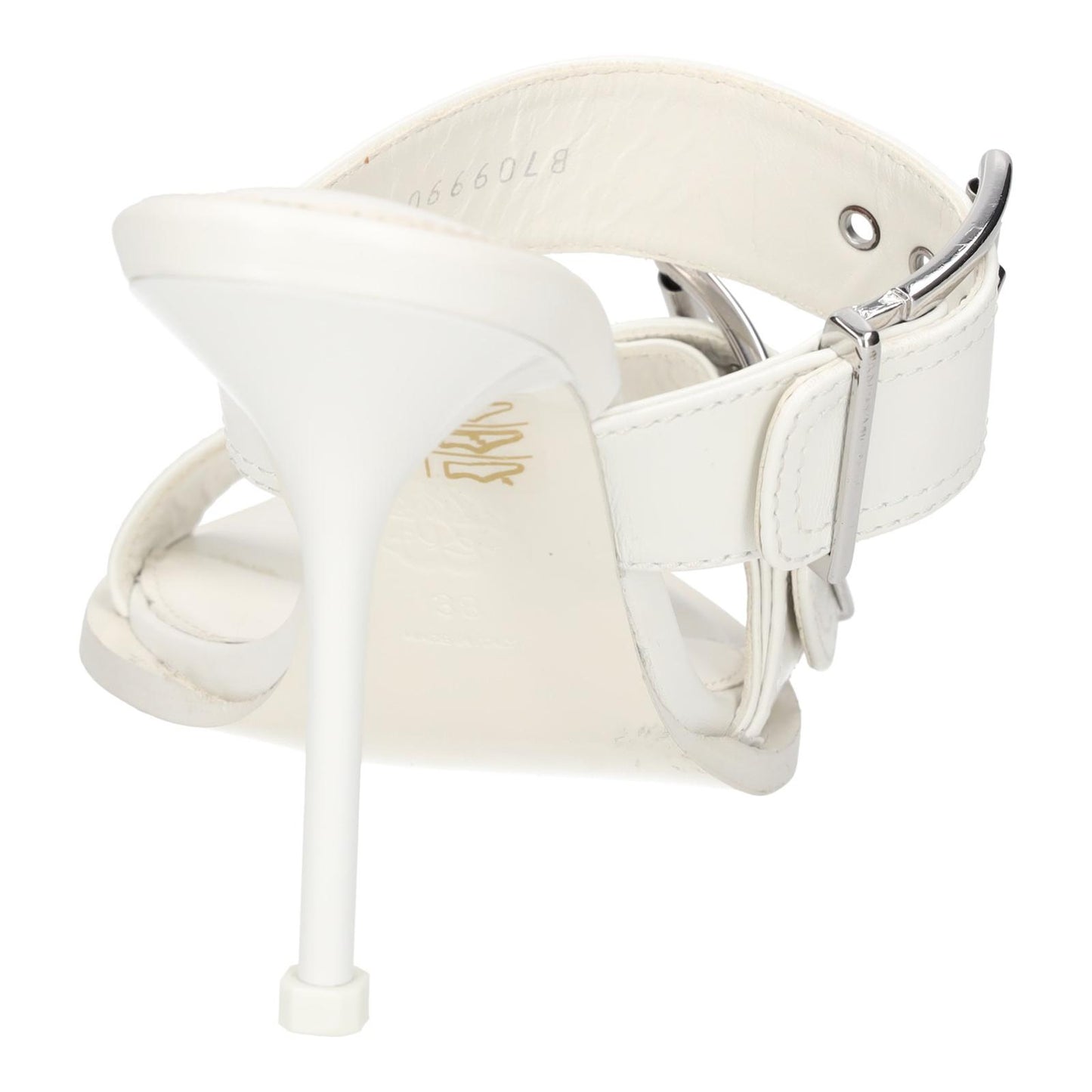 ALEXANDER MCQUEEN White Boxcar Buckle Heeled Sandals UK5 EU38 NEW RRP 790