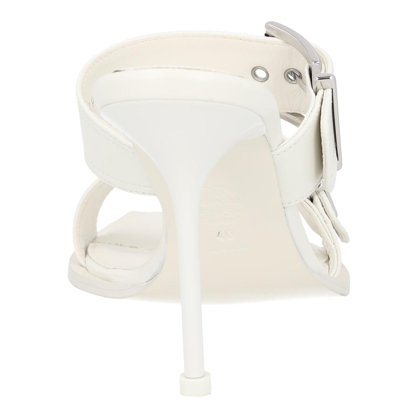 ALEXANDER MCQUEEN White Boxcar Buckle Heeled Sandals UK7 EU40 NEW RRP 790