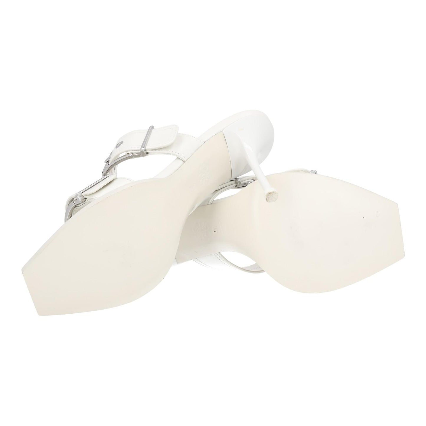 ALEXANDER MCQUEEN White Boxcar Buckle Heeled Sandals UK7 EU40 NEW RRP 790