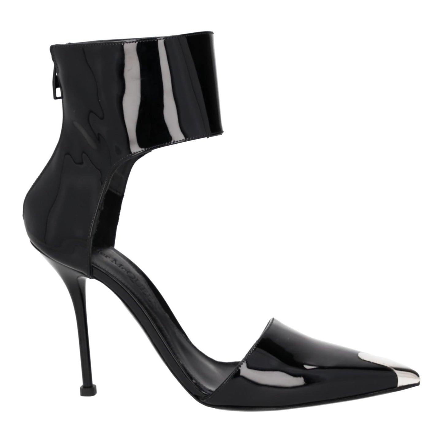ALEXANDER MCQUEEN Black Patent Punk Pumps Heels Size UK4.5 EU37.5 NEW RRP 690
