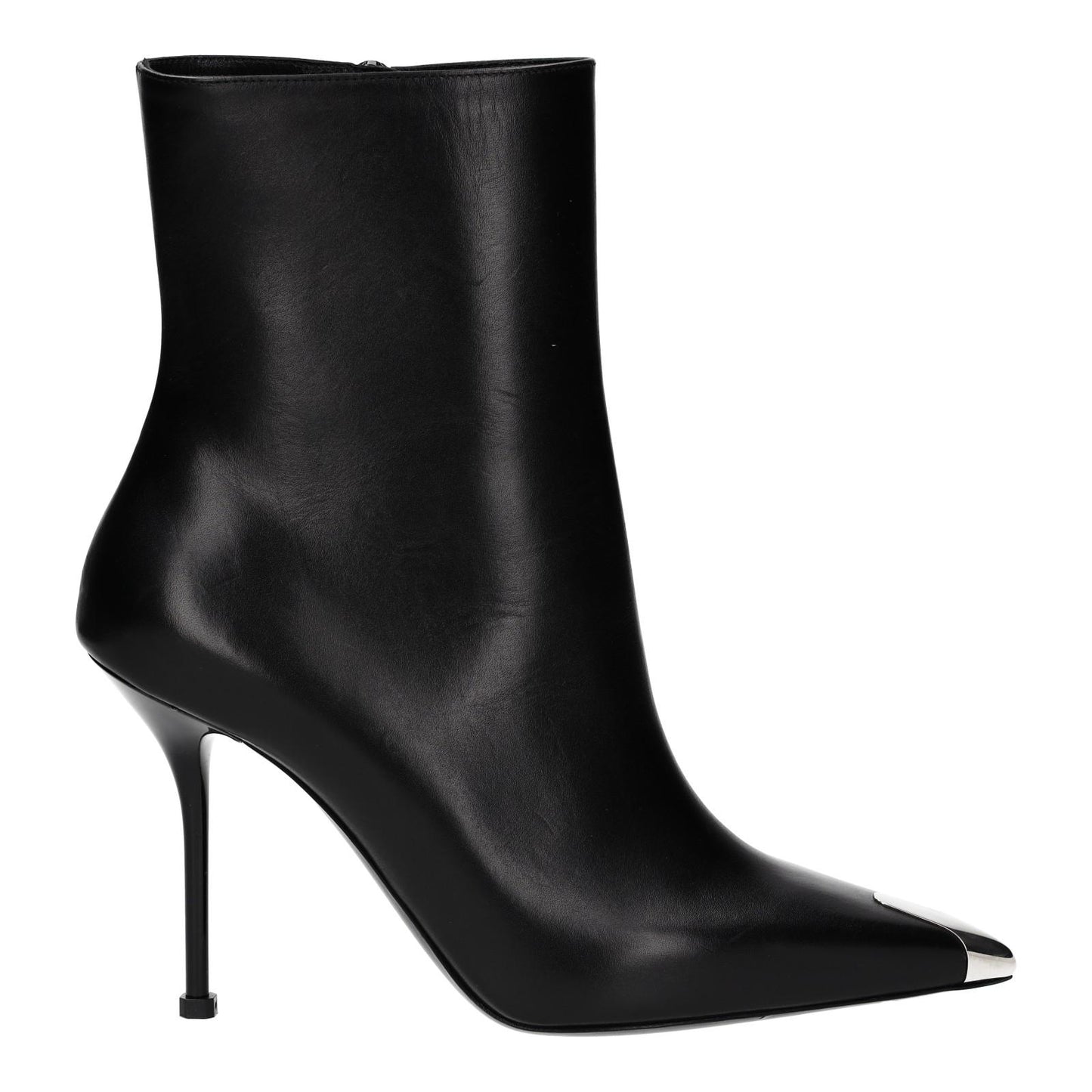 ALEXANDER MCQUEEN Black Toe-Cap Heeled Ankle Boots Leather UK7 EU40 NEW RRP 790